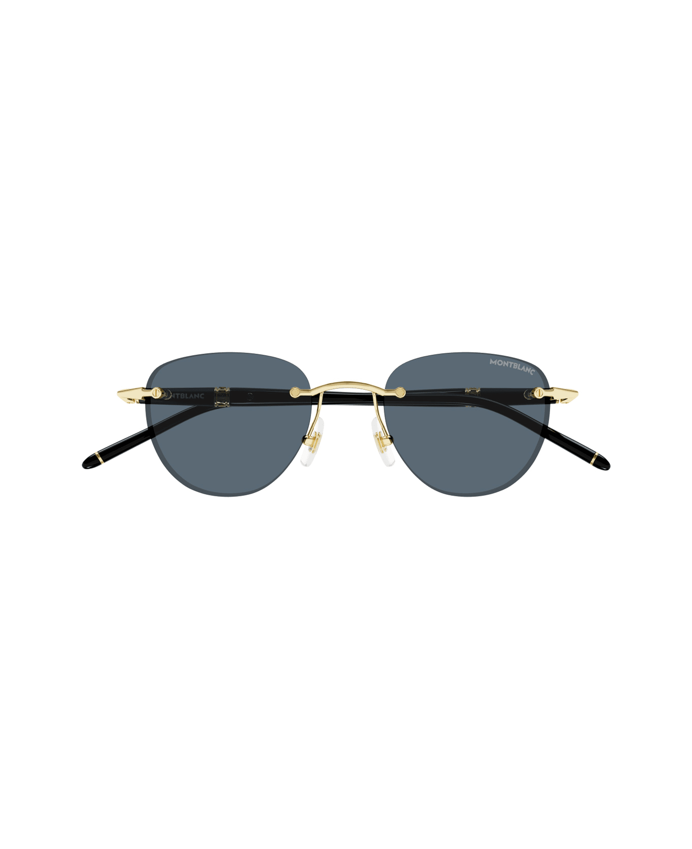 Montblanc Mb0412s Linea Meisterstück 001 Gold Black Grey Sunglasses - Oro