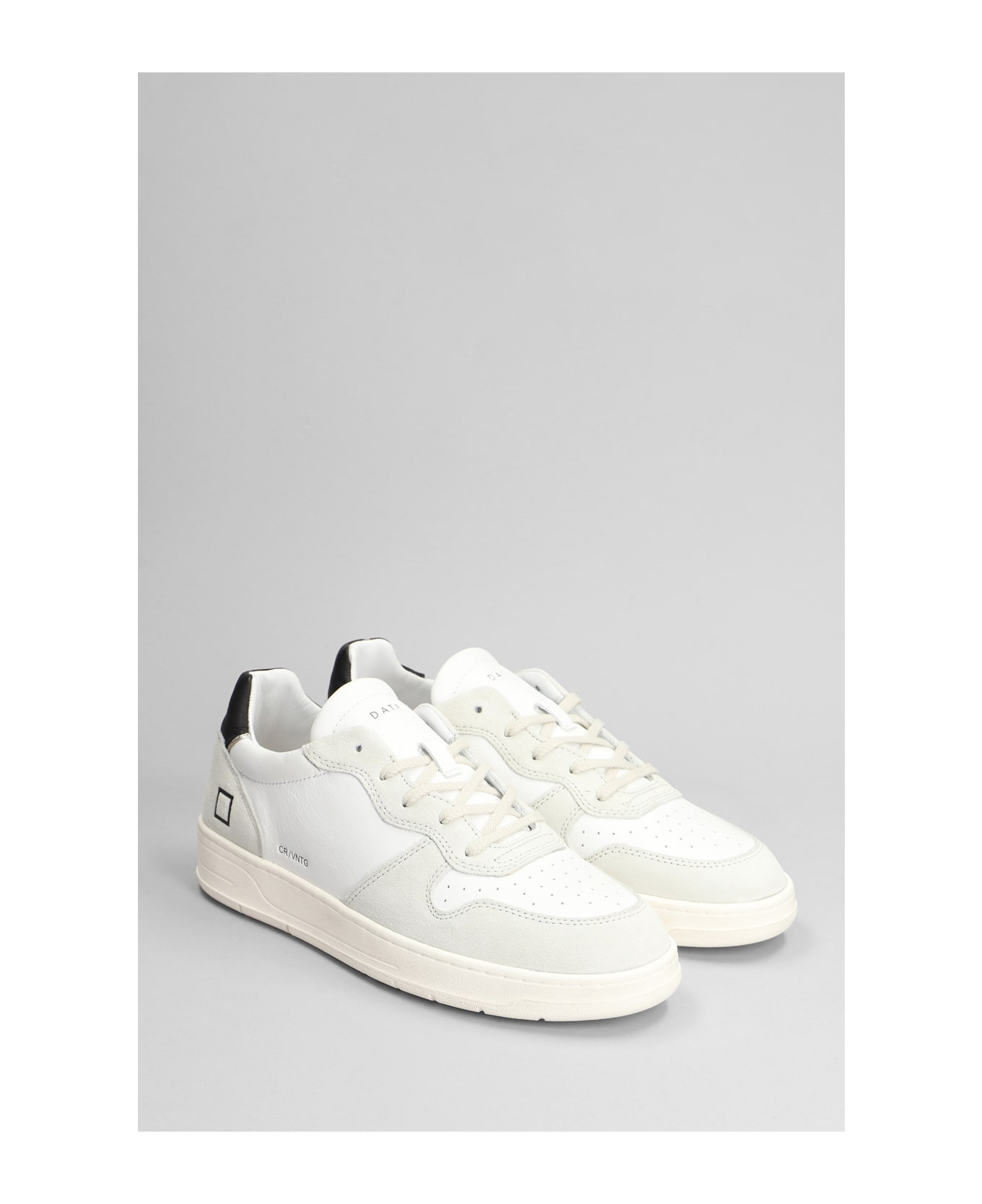D.A.T.E. Court Sneakers In White Suede And Leather - white