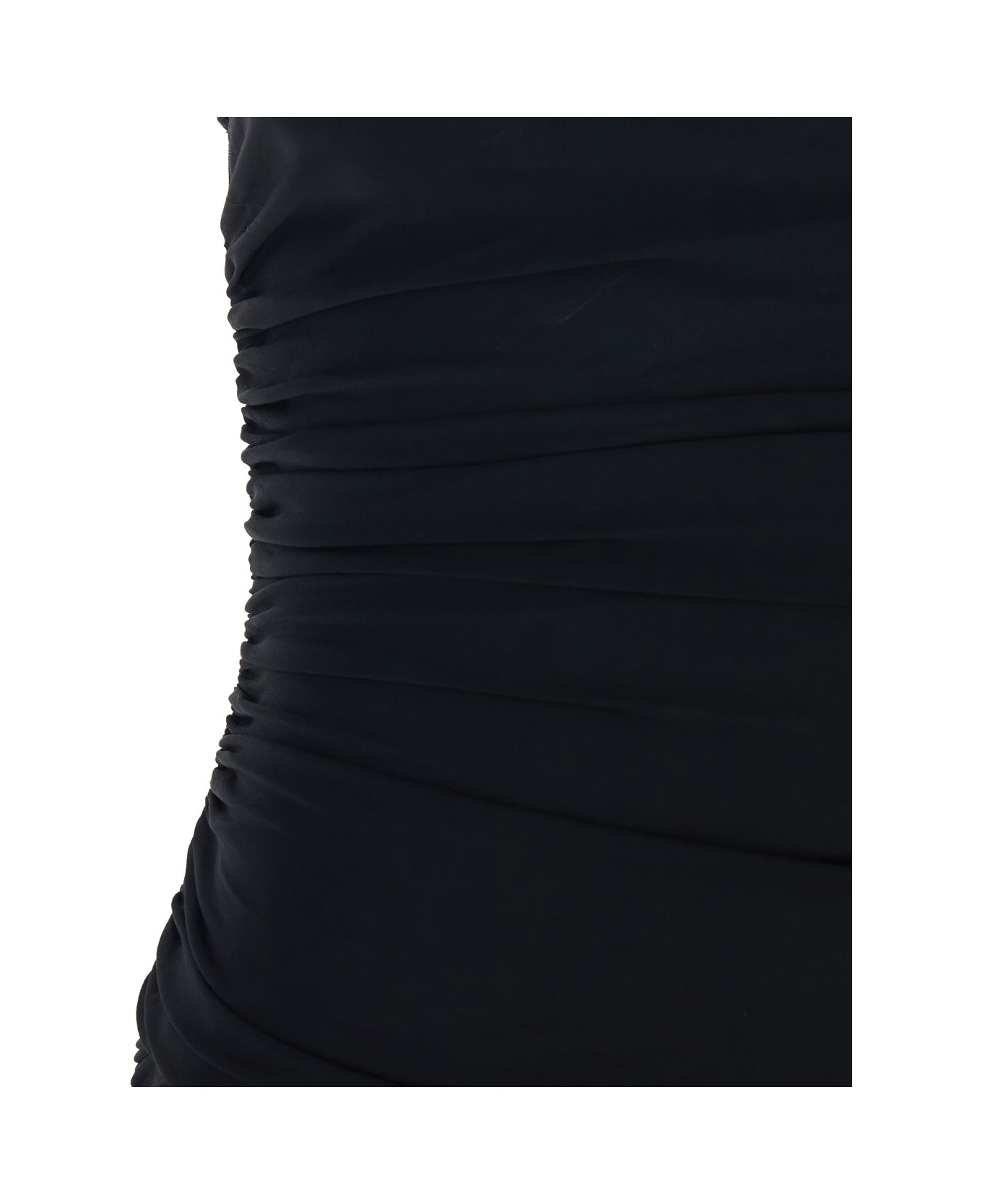 Jacquemus 
la Robe Piazza Courte
 Black Dress With High Neck And Ruffle Details In Black Fabric - Black