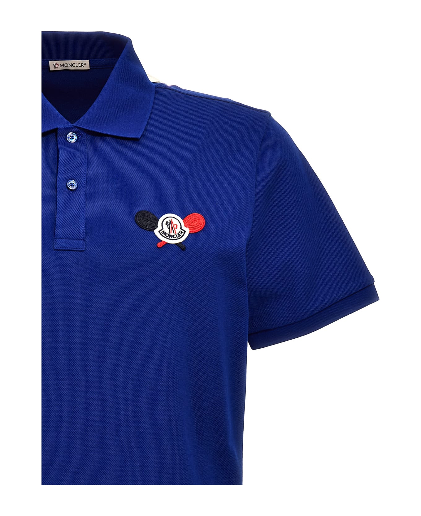 Moncler Logo Patch Polo Shirt - Blue