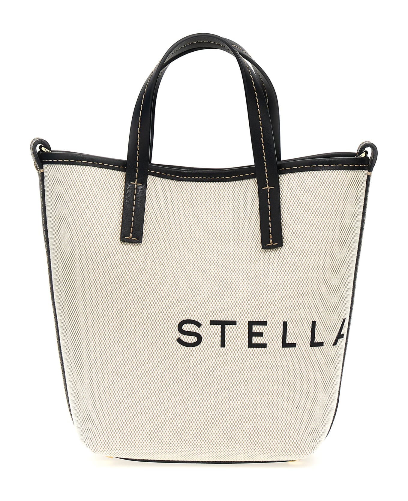 Stella McCartney Bucket Bag Eco Salt And Pepper Canvas - Beige