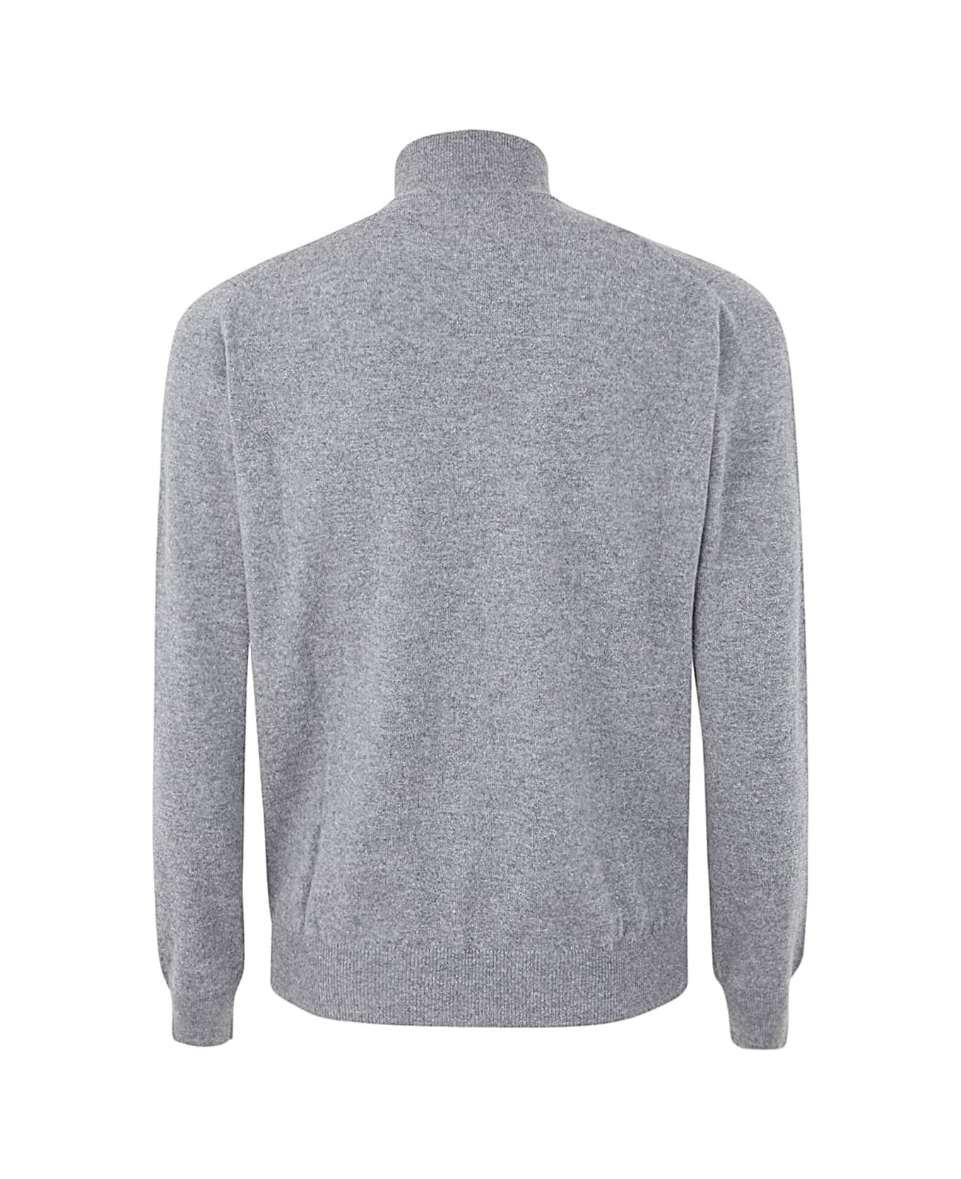 Filippo De Laurentiis Wool Cashmere Long Sleeves Half Zipped Sweater - Grey