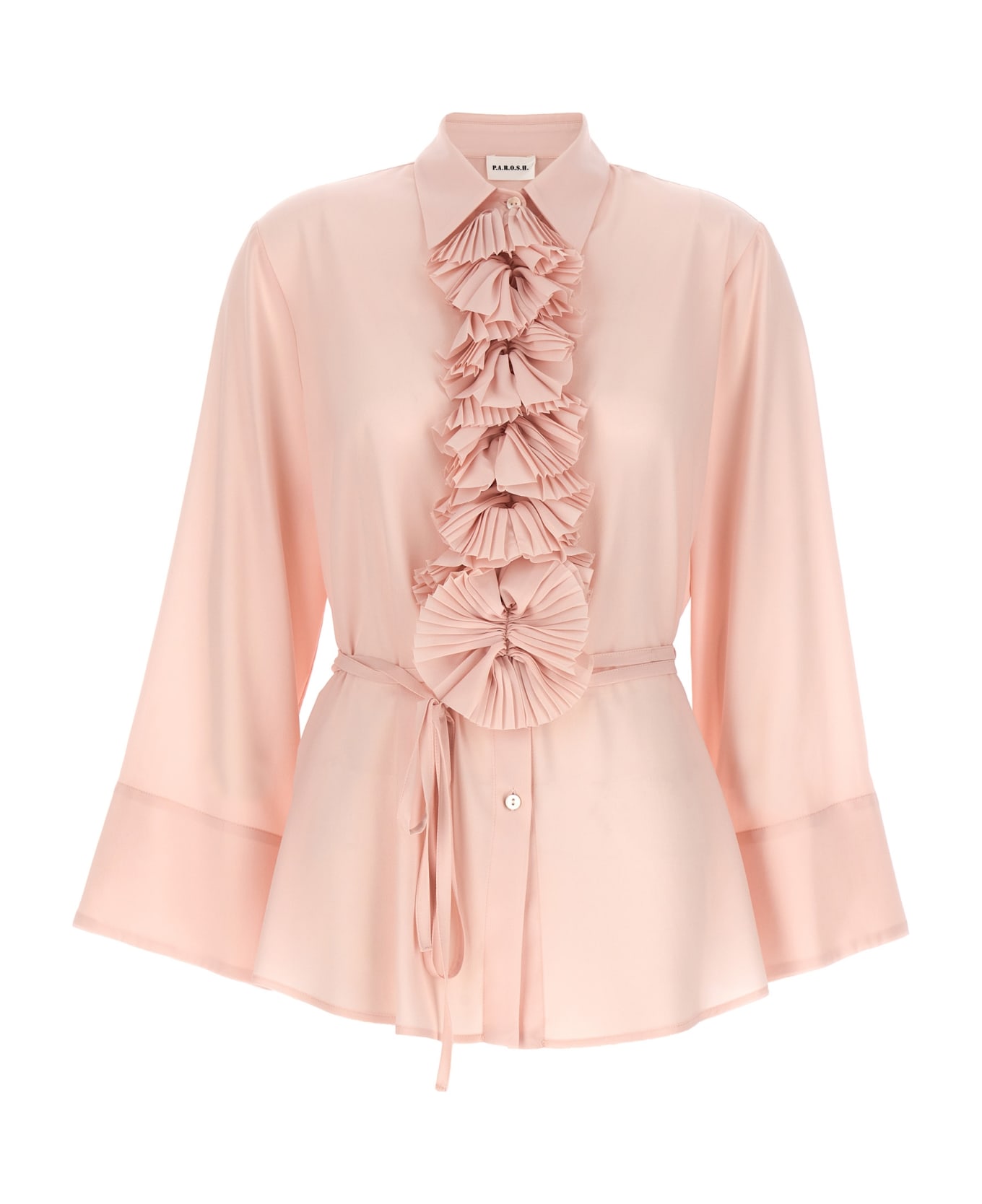 Parosh Ruffles Shirt - Pink