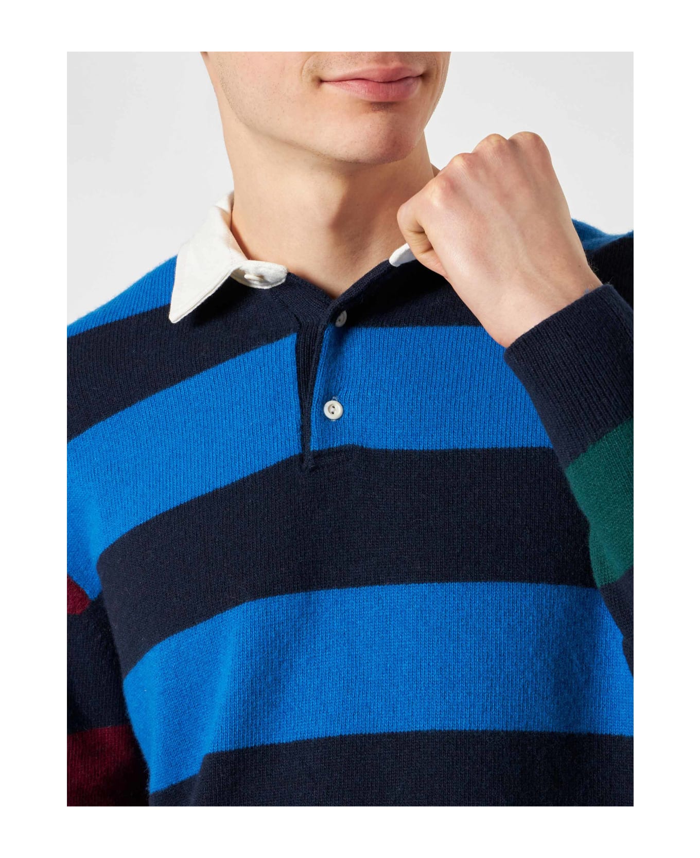 MC2 Saint Barth Striped Knitted Polo - MULTICOLOR