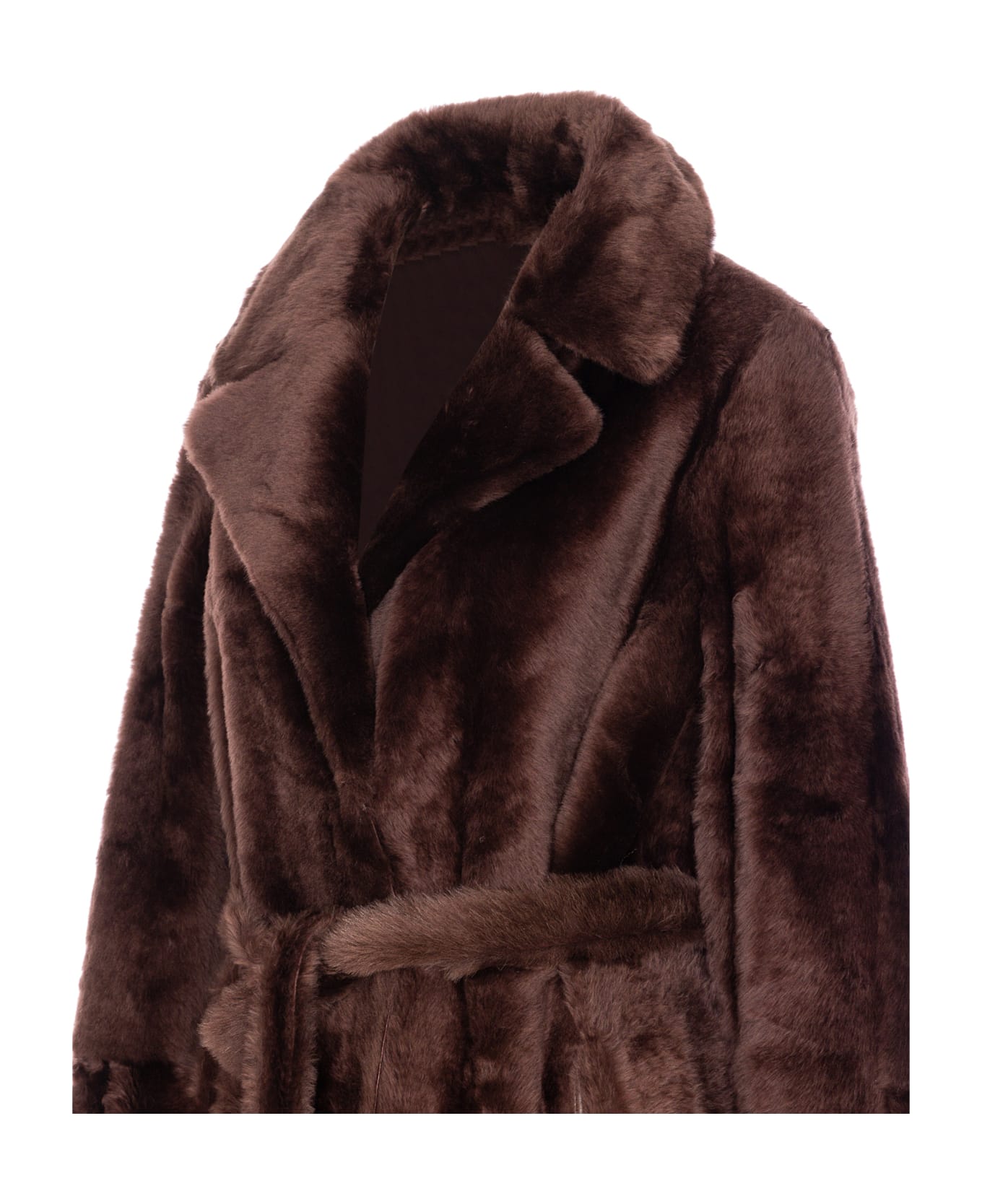 Yves Salomon Reversible Coat - Brown