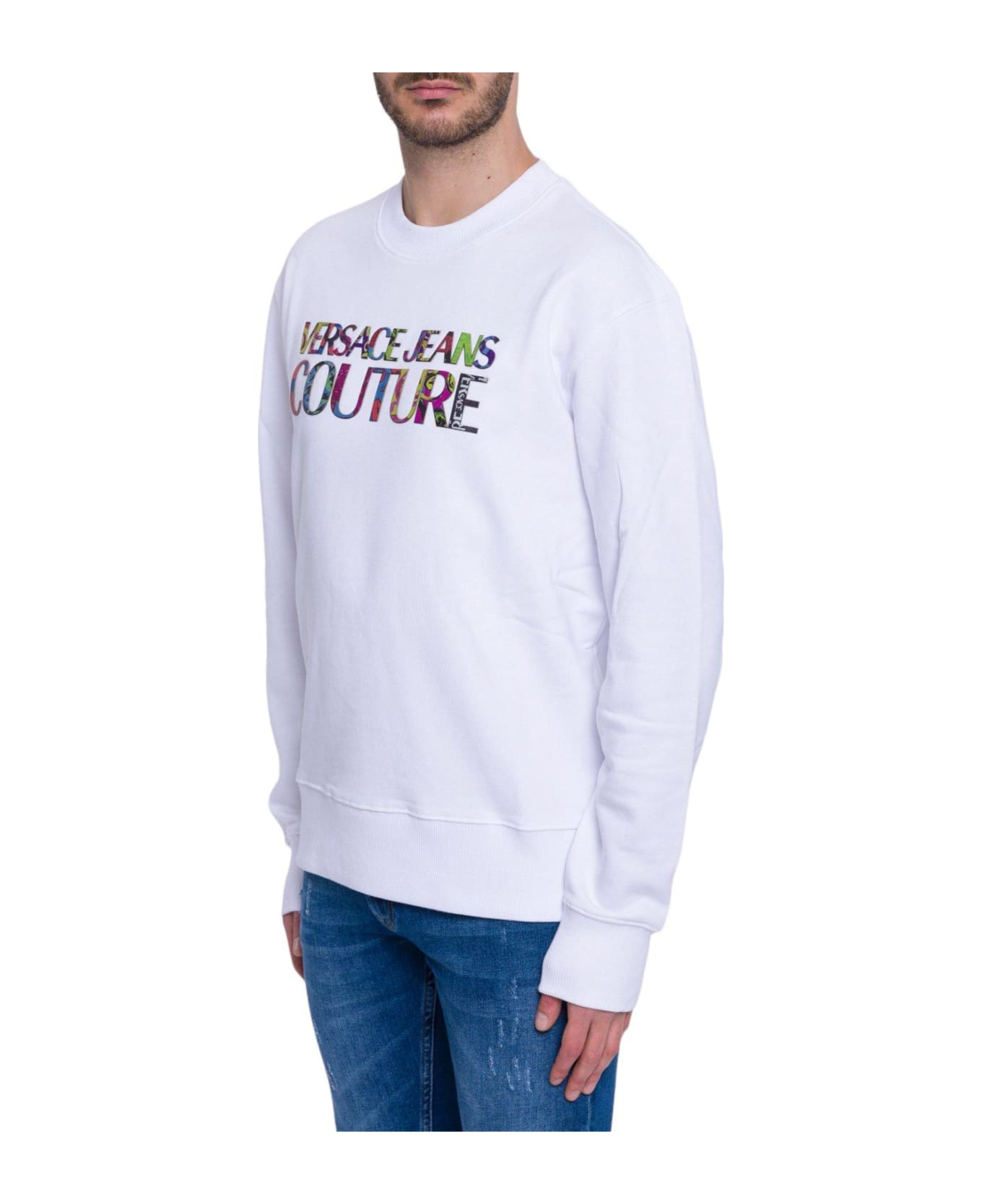 Versace Jeans Couture Logo-printed Crewneck Sweatshirt - White
