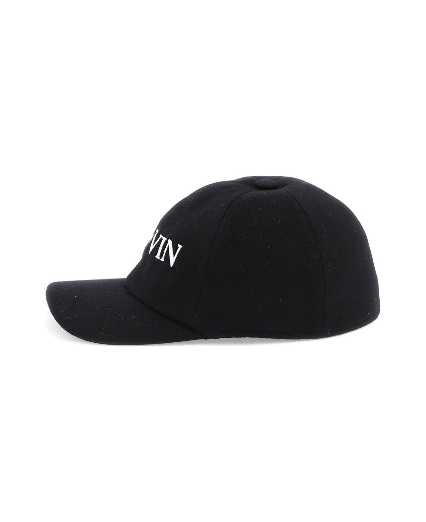 Lanvin Wool Cashmere Baseball Cap - BLACK (Black)