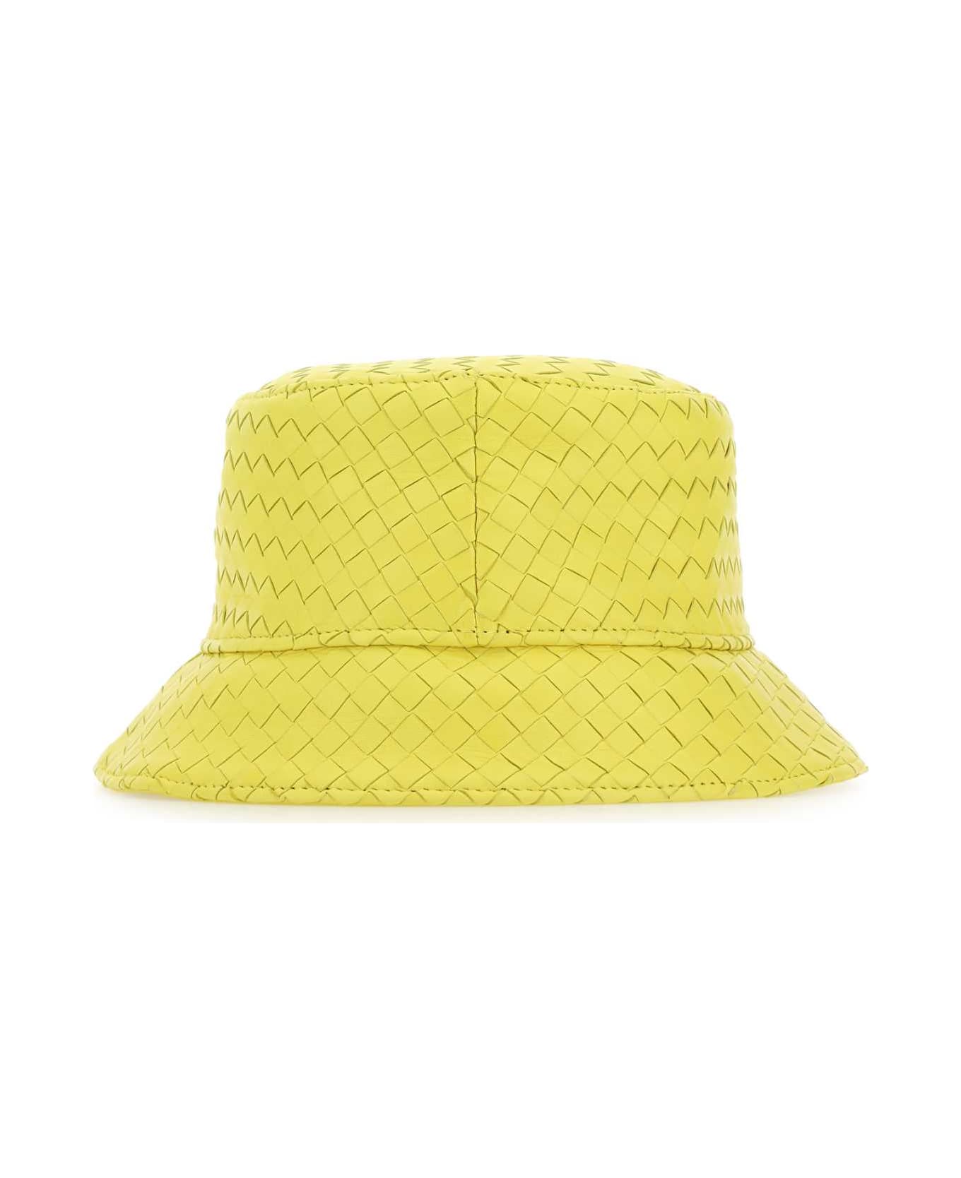 Bottega Veneta Yellow Nappa Leather Hat - 7193