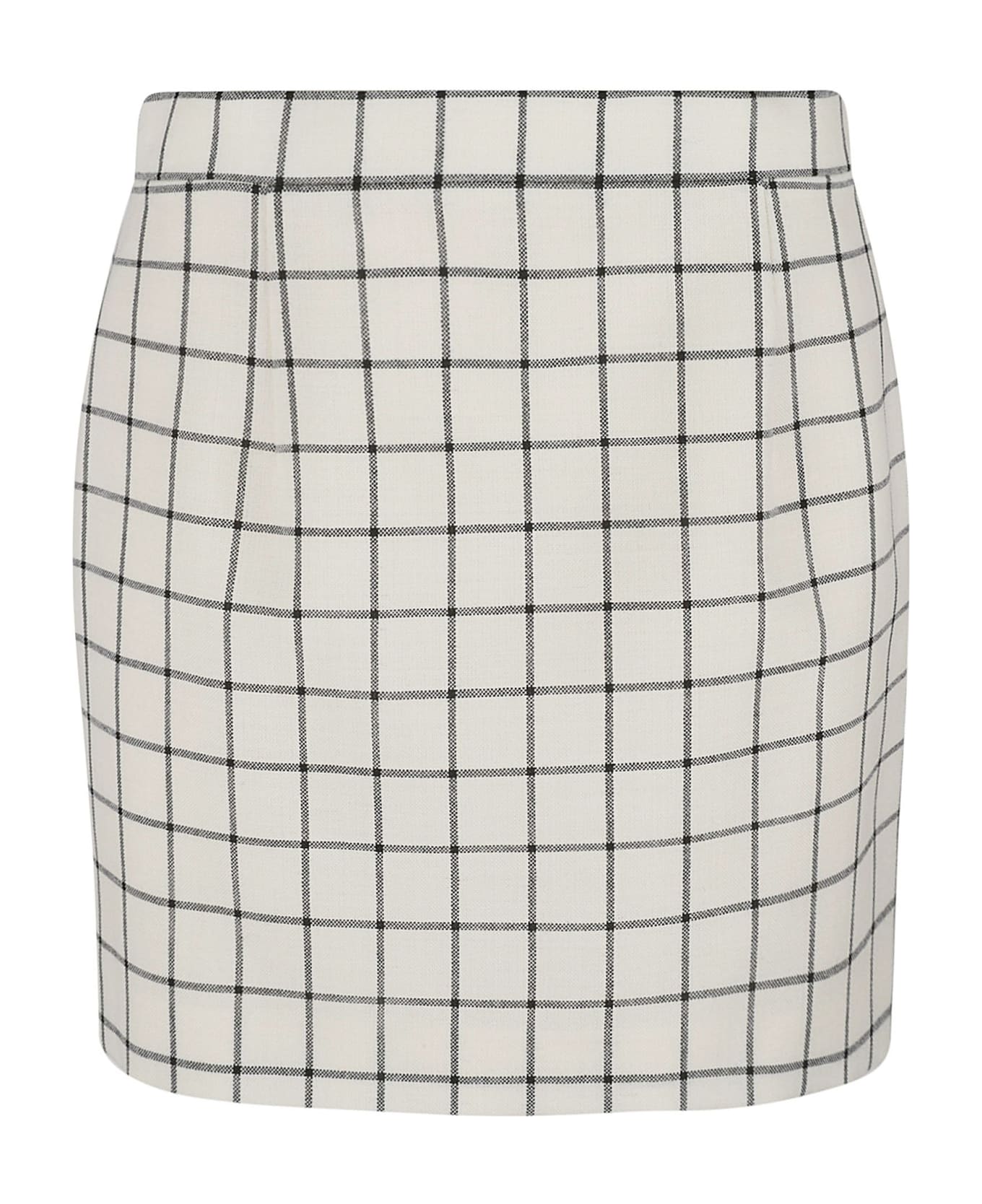 Marni Check Print Skirt - Stone White