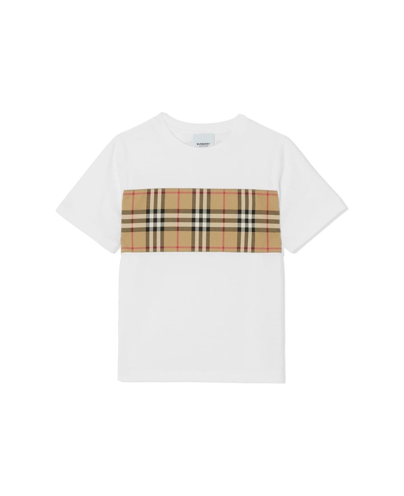 Burberry Cedar Checked Band T-shirt - White Tシャツ＆ポロシャツ