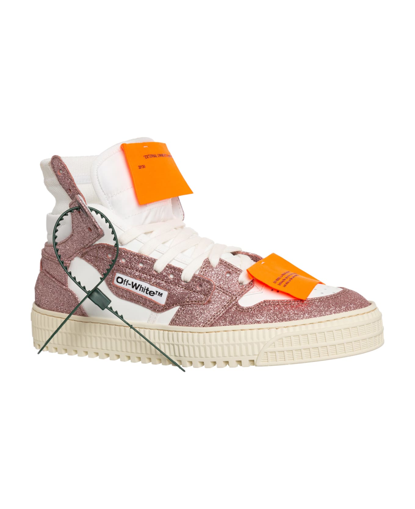 Off-White Off Court 3.0 Leather High-top Sneakers - White - Pink