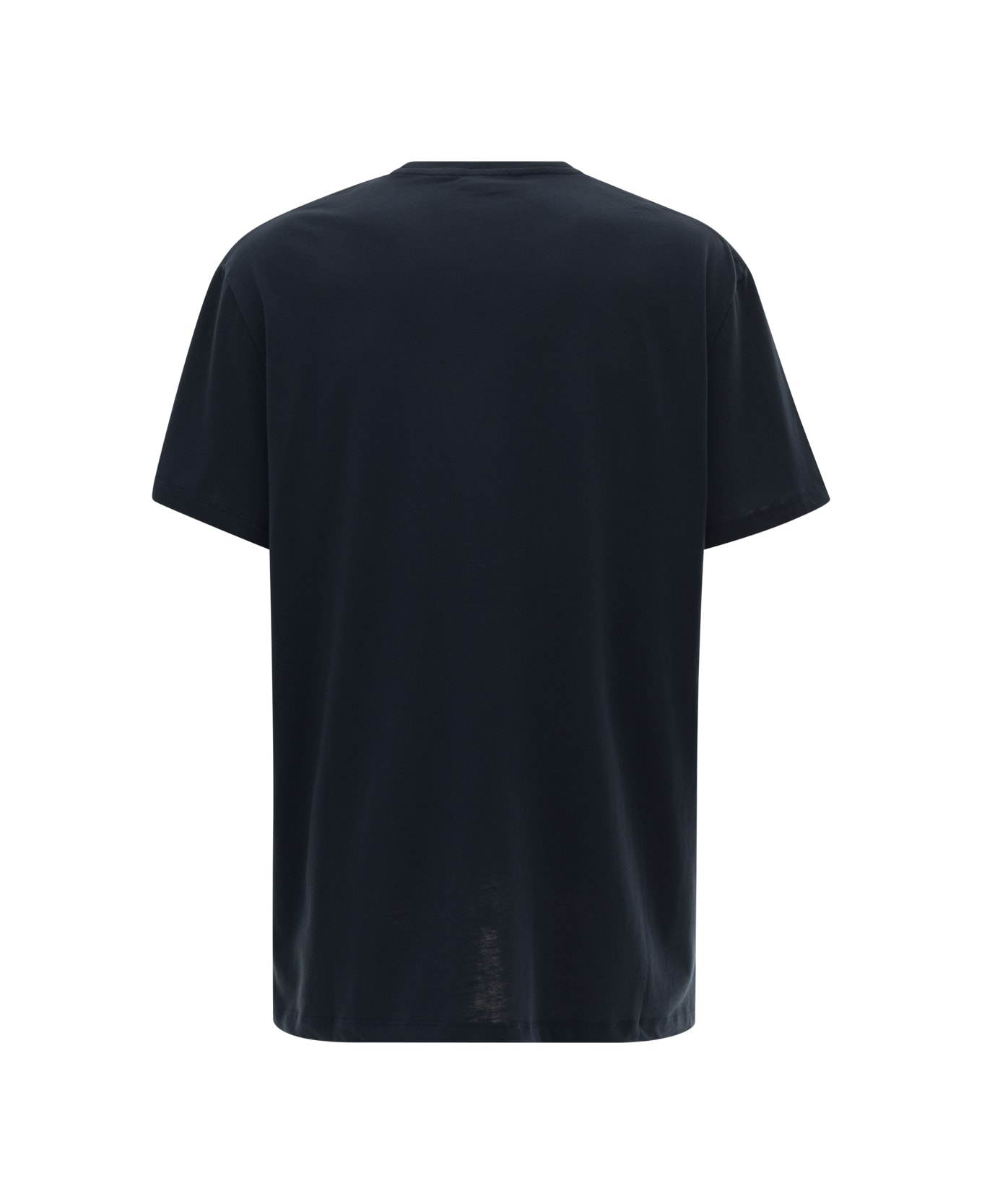 Alexander McQueen Blue Crewneck T-shirt With Logo In Jersey Man Alexander Mcqueen - Blu