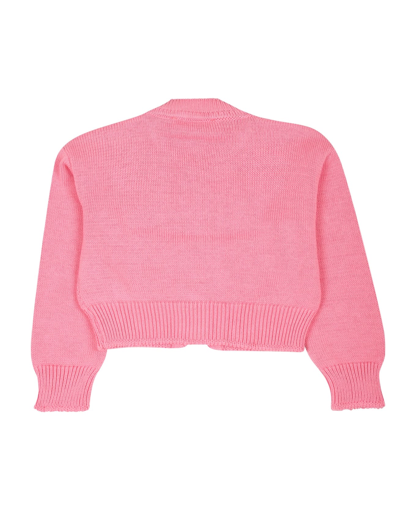MSGM Pink Cardigan For Baby Girl With Cherry - Pink