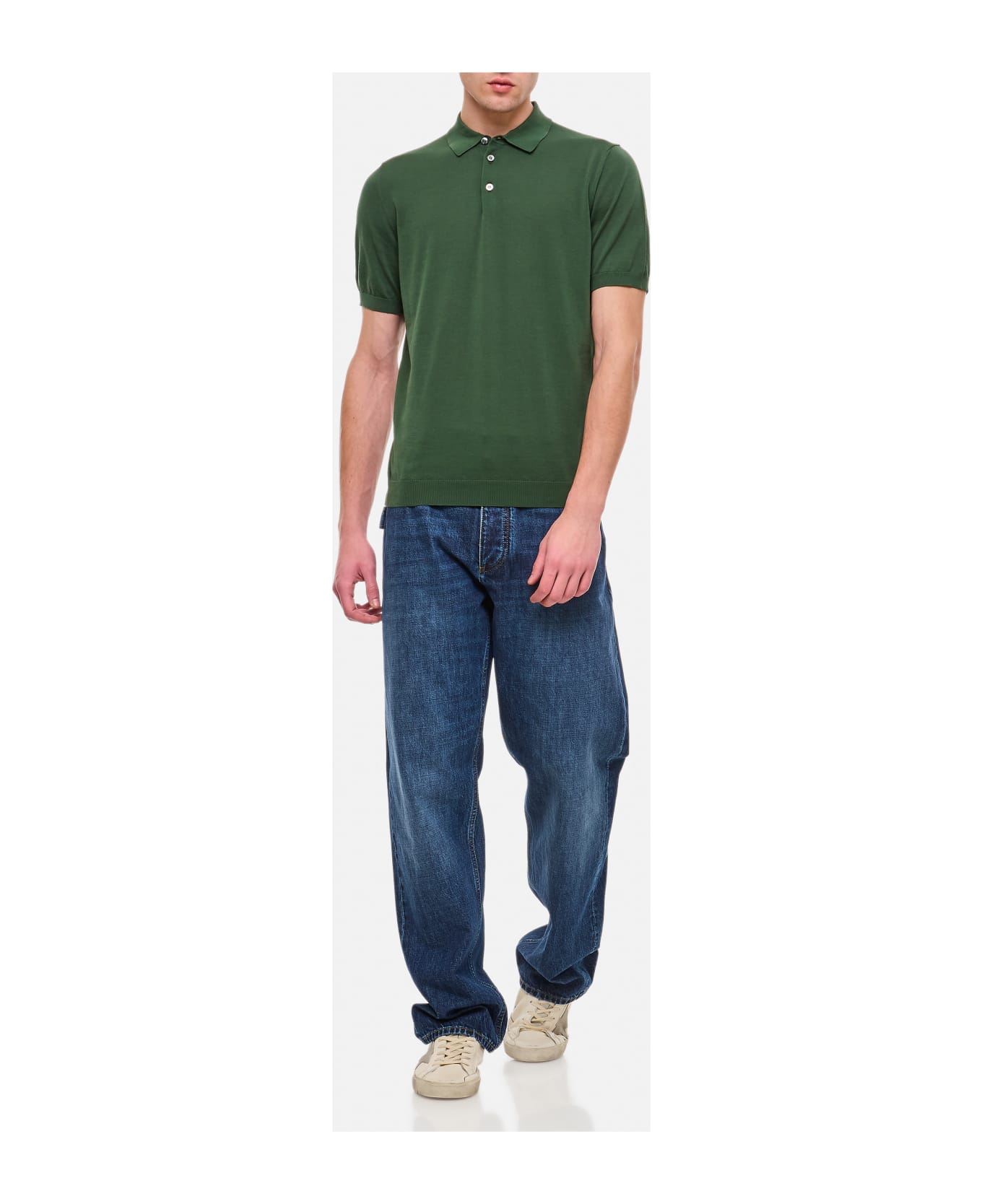 Drumohr Cotton Polo Shirt - Green