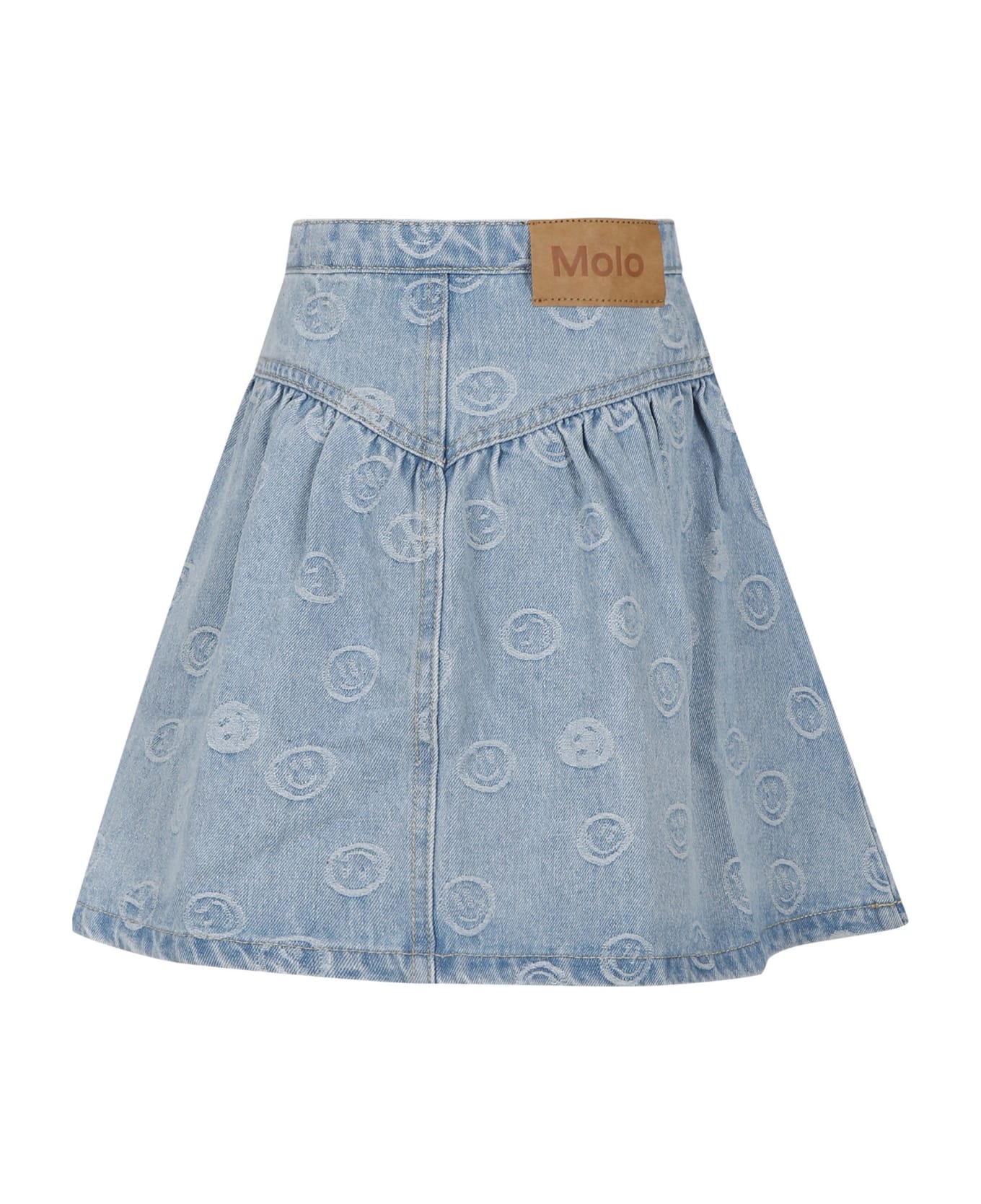 Molo Casual Denim Skirt Betsy For Girl With Smiles - Denim ボトムス