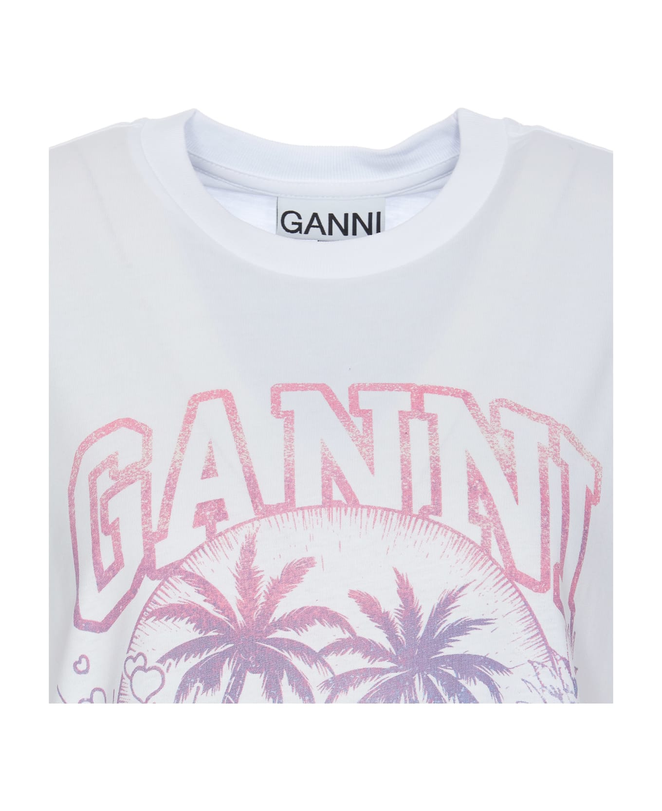 Ganni Basic Jersey Cocktail Relaxed T-shirt - White Tシャツ