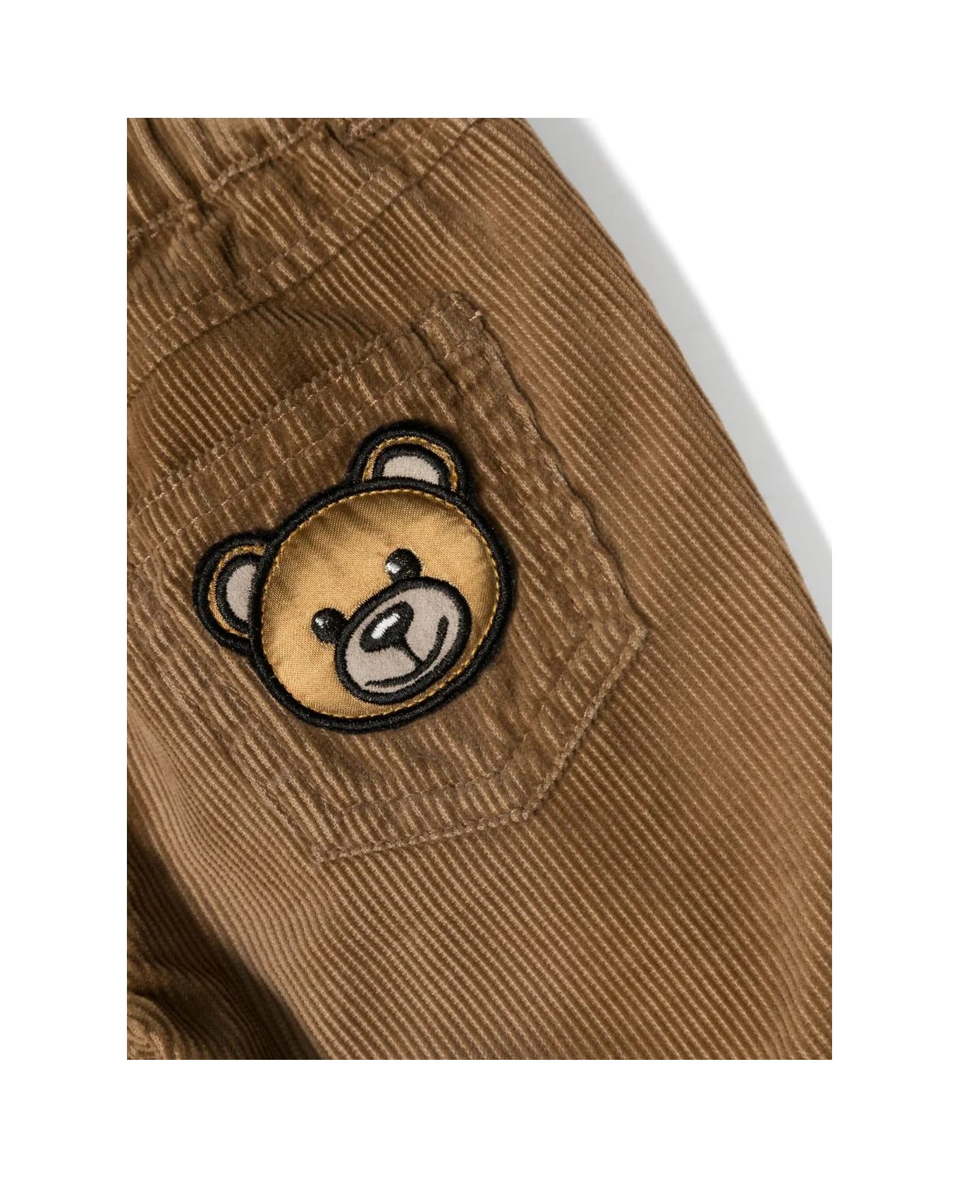Moschino Brown Corduroy Trousers With Teddy Patch - Brown