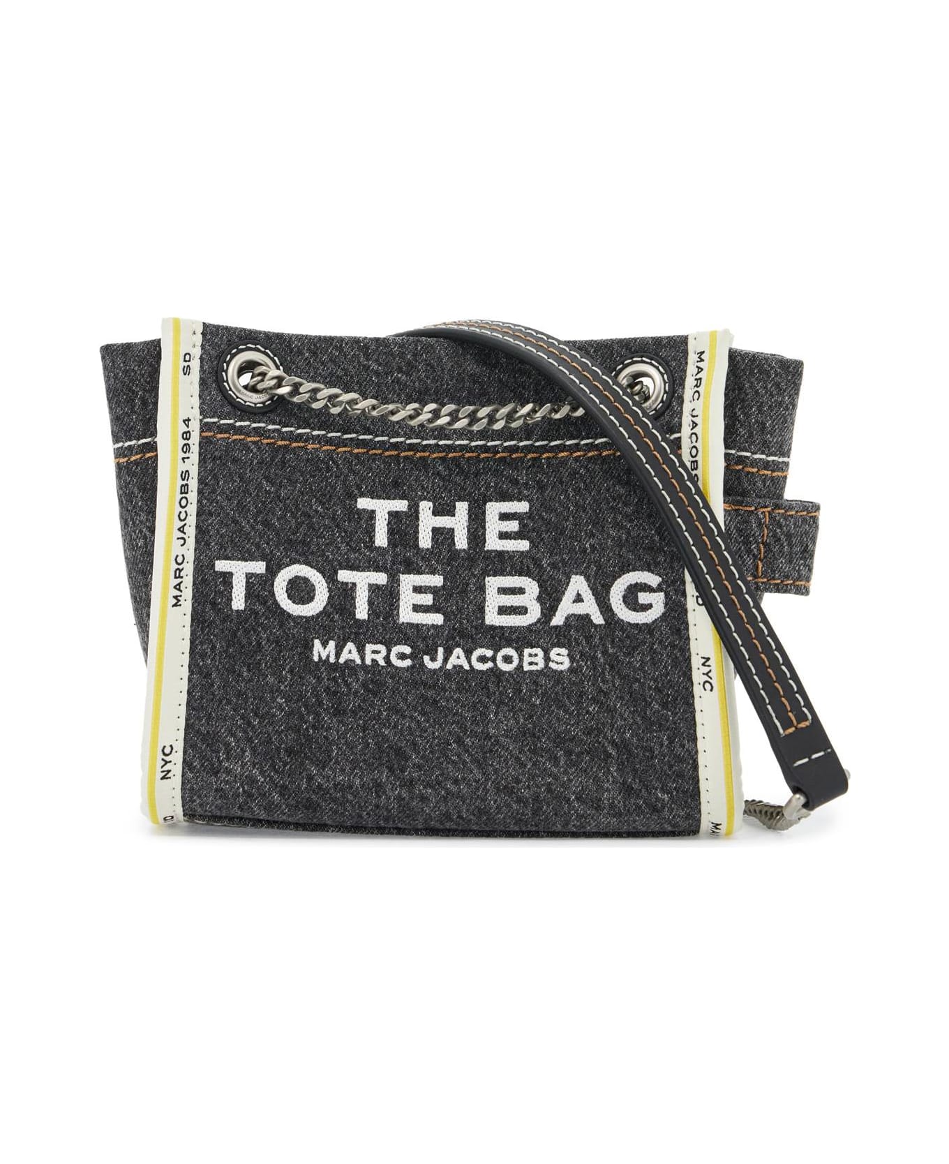 Marc Jacobs The Mini Tote Bag Denim - BLACK WASH (Black)