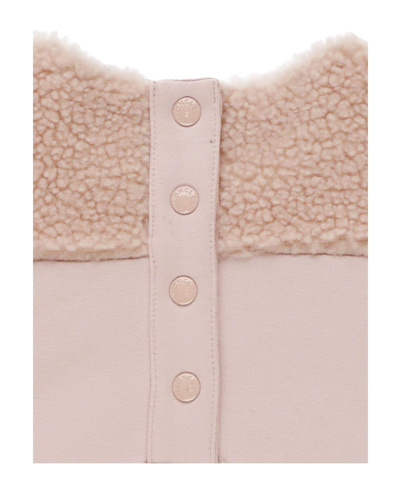 Moncler Faux-shearling Panelled Sweatshirt Dress - LILAC