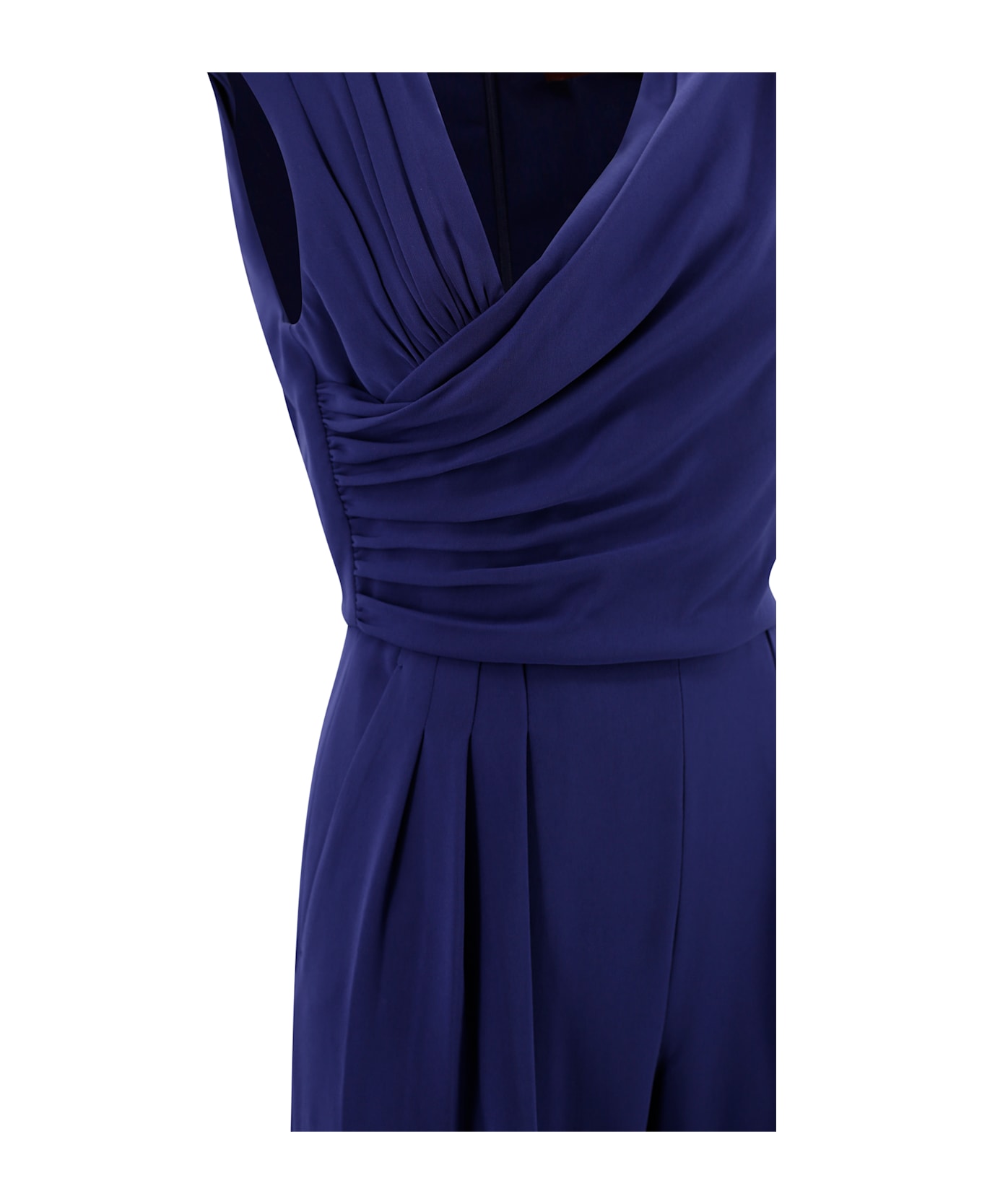 Max Mara Studio Draped Jumpsuit In Cady - Blue