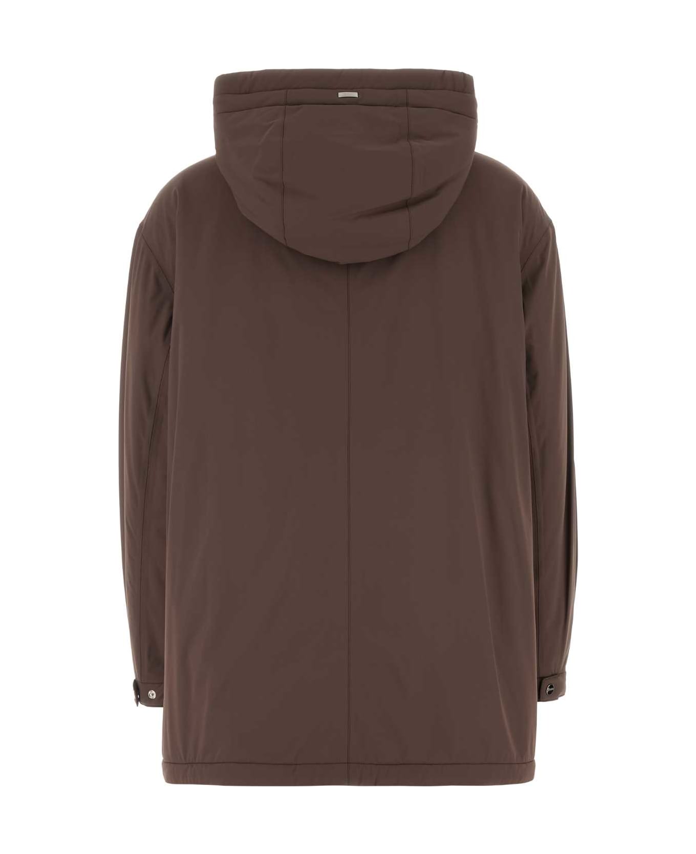 Herno Brown Stretch Nylon Jacket - FONDENTE