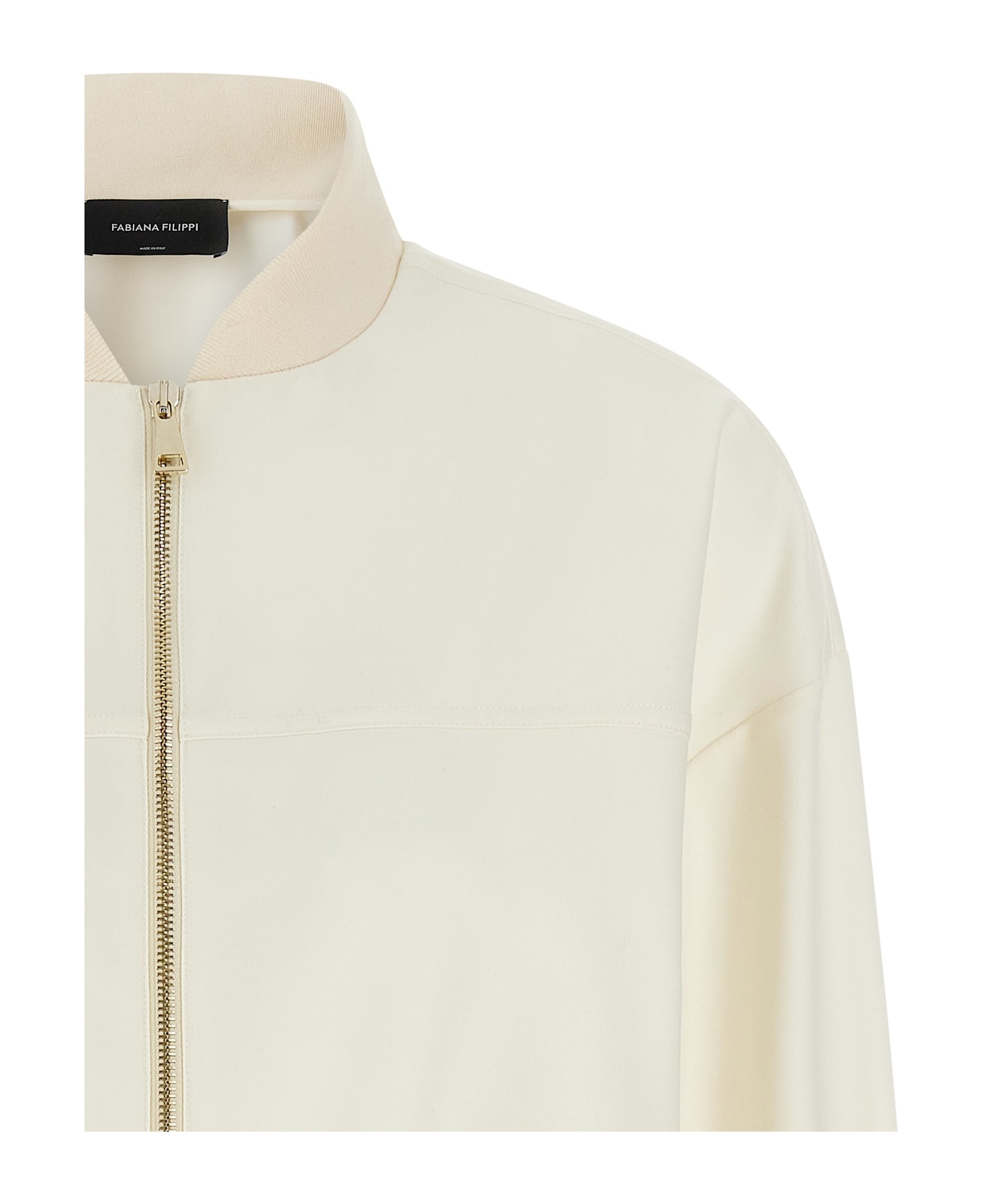 Fabiana Filippi Insert Bomber Jacket - White