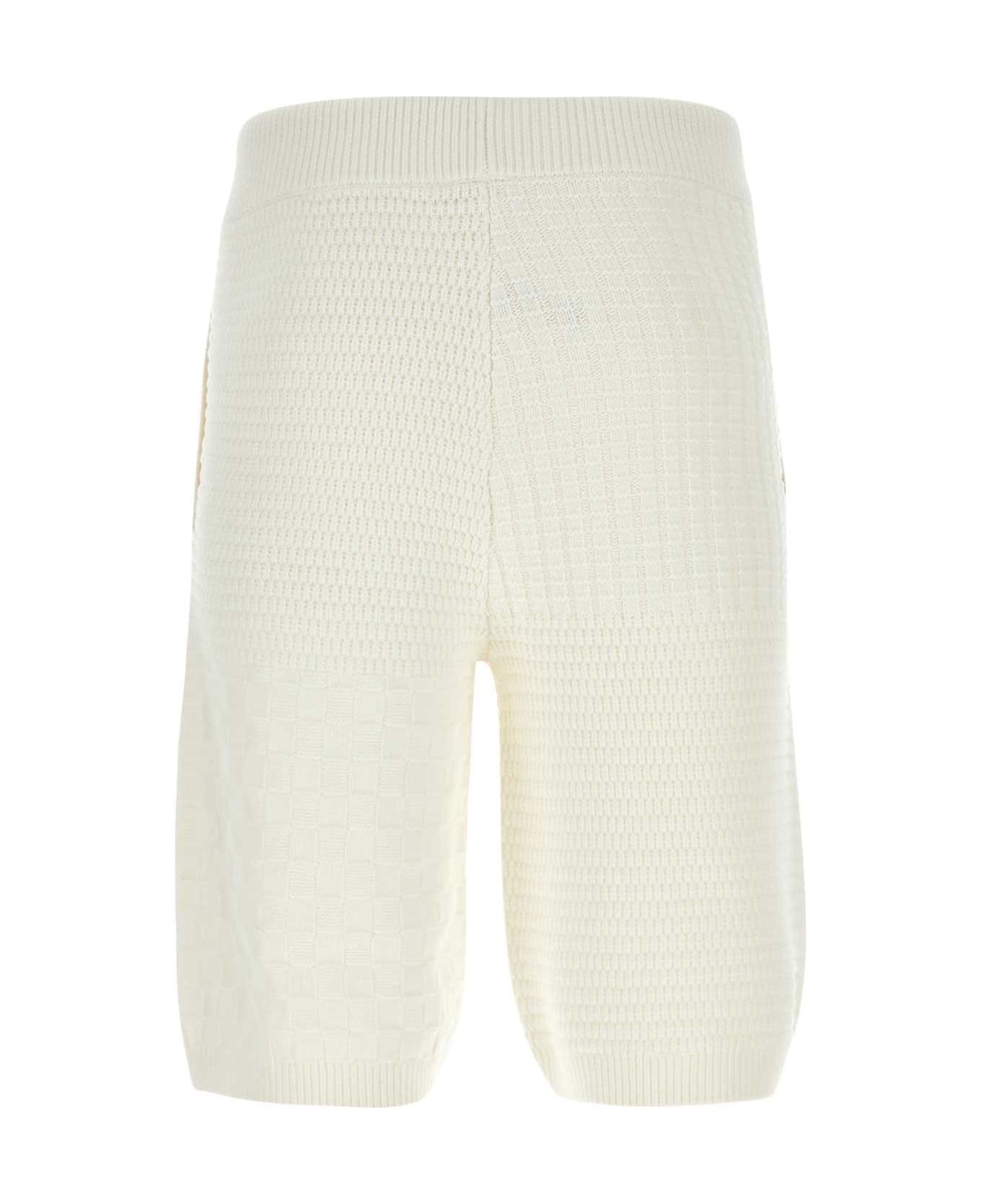 Drôle de Monsieur White Wool And Cotton Bermuda Shorts - White ショートパンツ