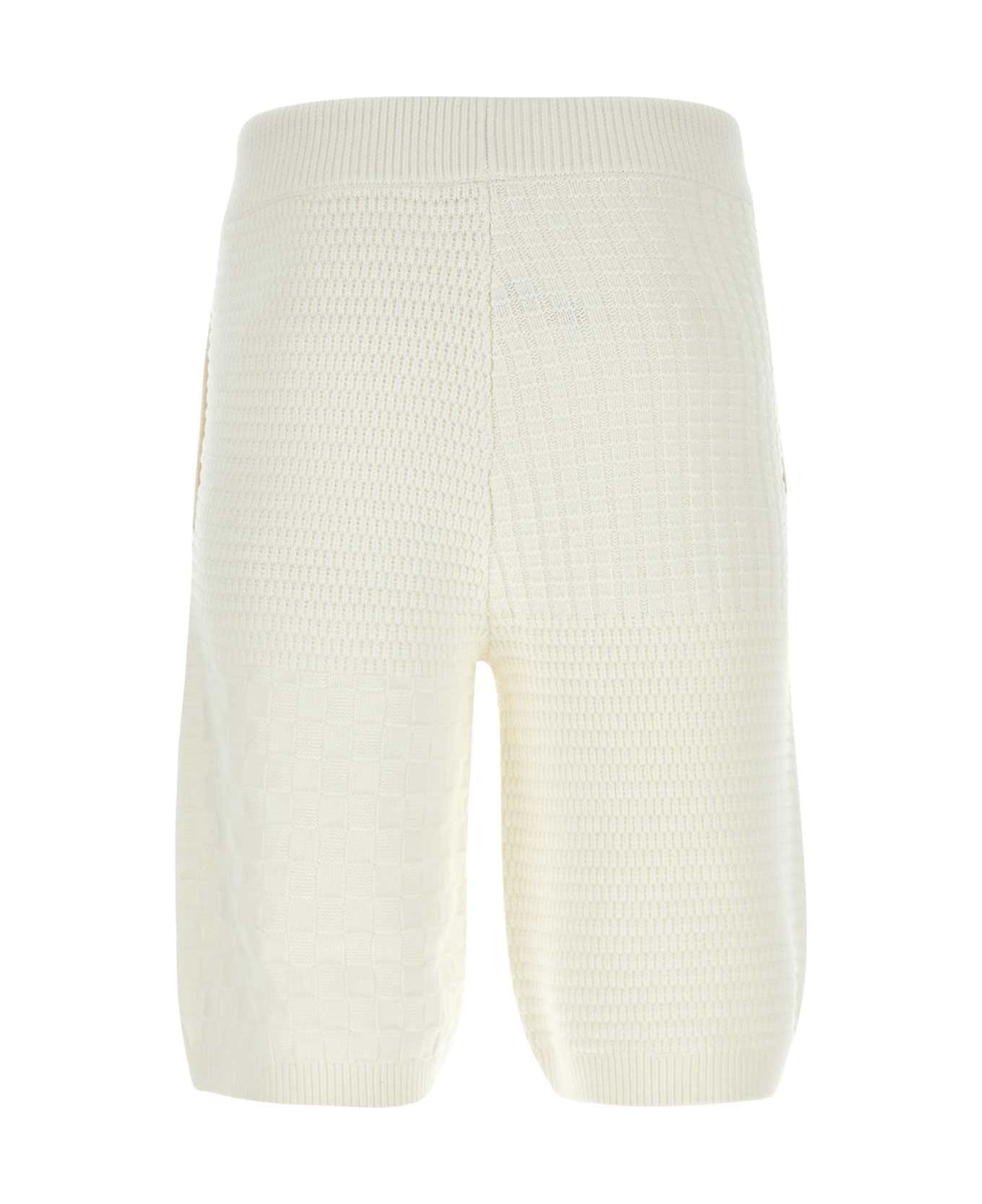 Drôle de Monsieur White Wool And Cotton Bermuda Shorts - White