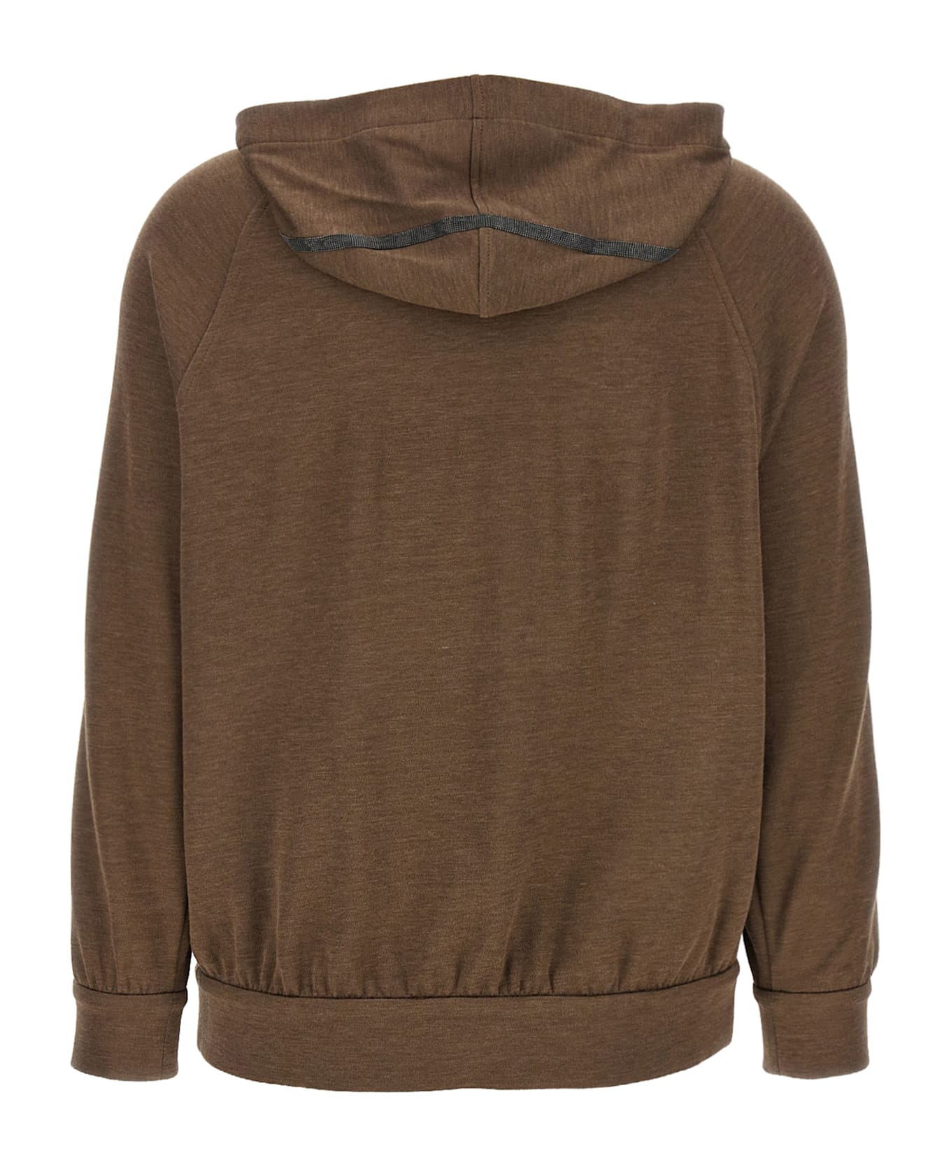 Brunello Cucinelli 
shiny Trims
 Hoodie - Brown