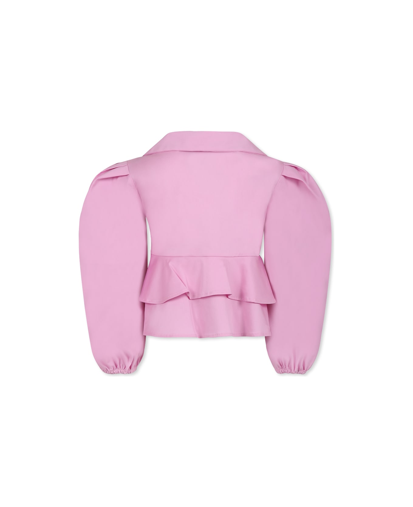 MSGM Pink Shirt For Girl With Logo - Pink