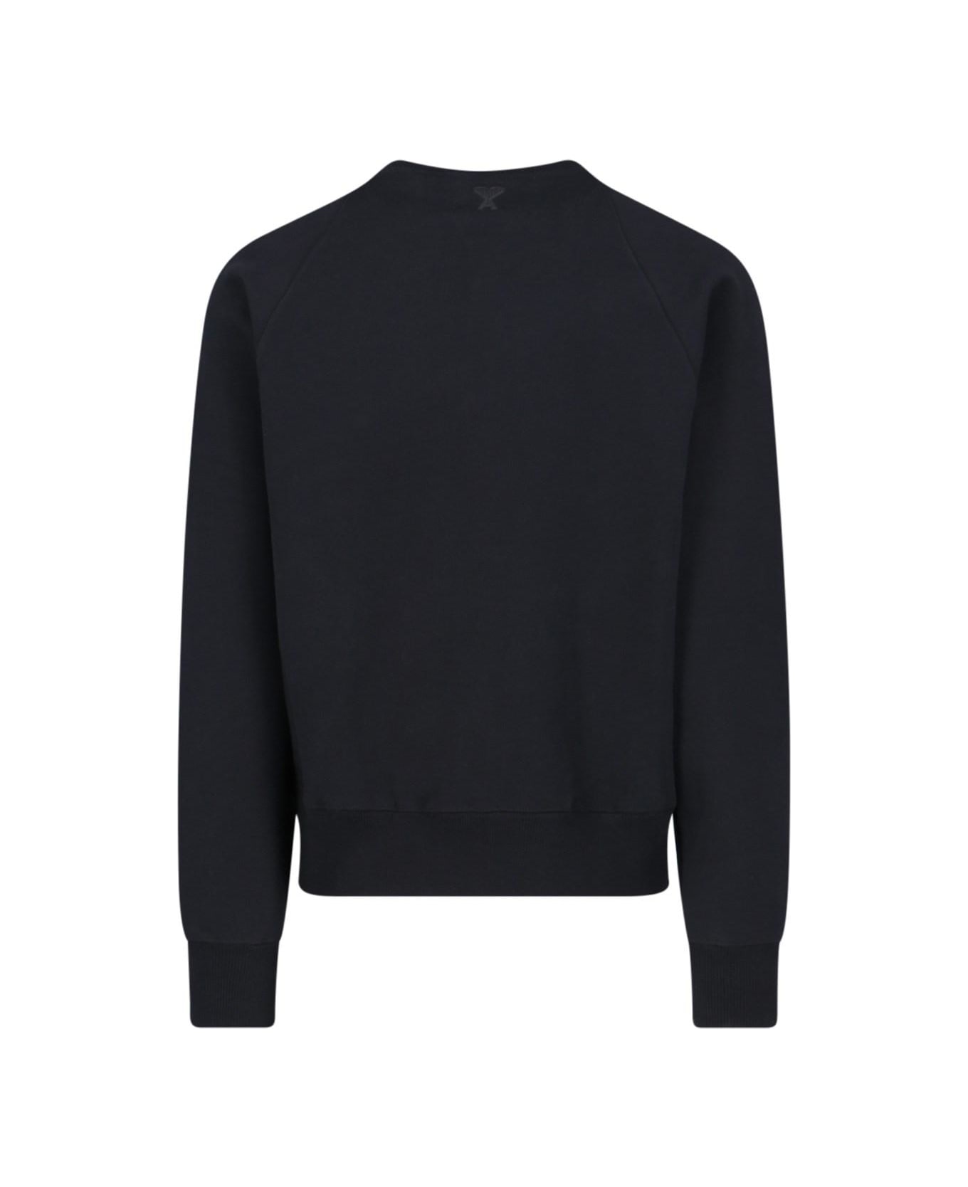 Ami Alexandre Mattiussi Logo Crew Neck Sweatshirt - Black