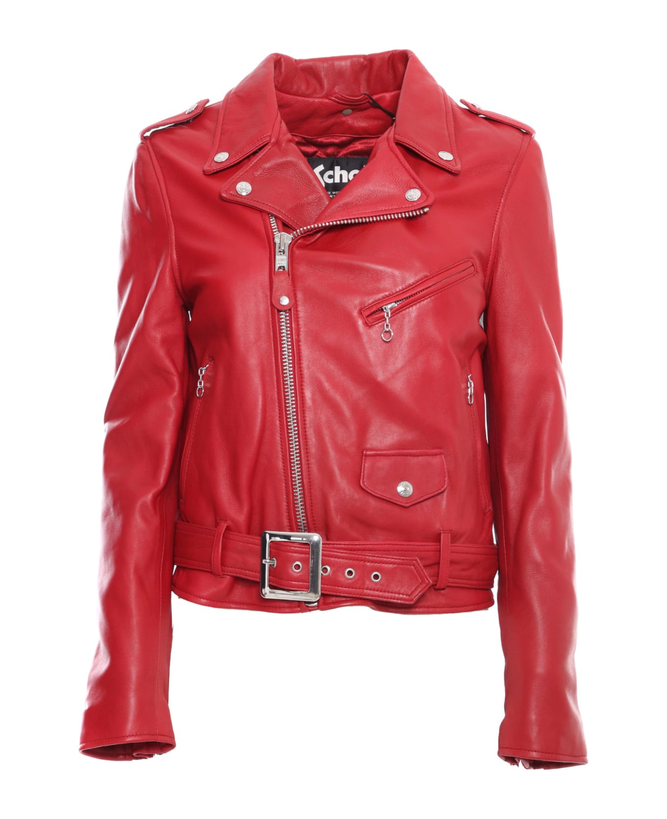 Schott NYC Red Leather Jacket - RED