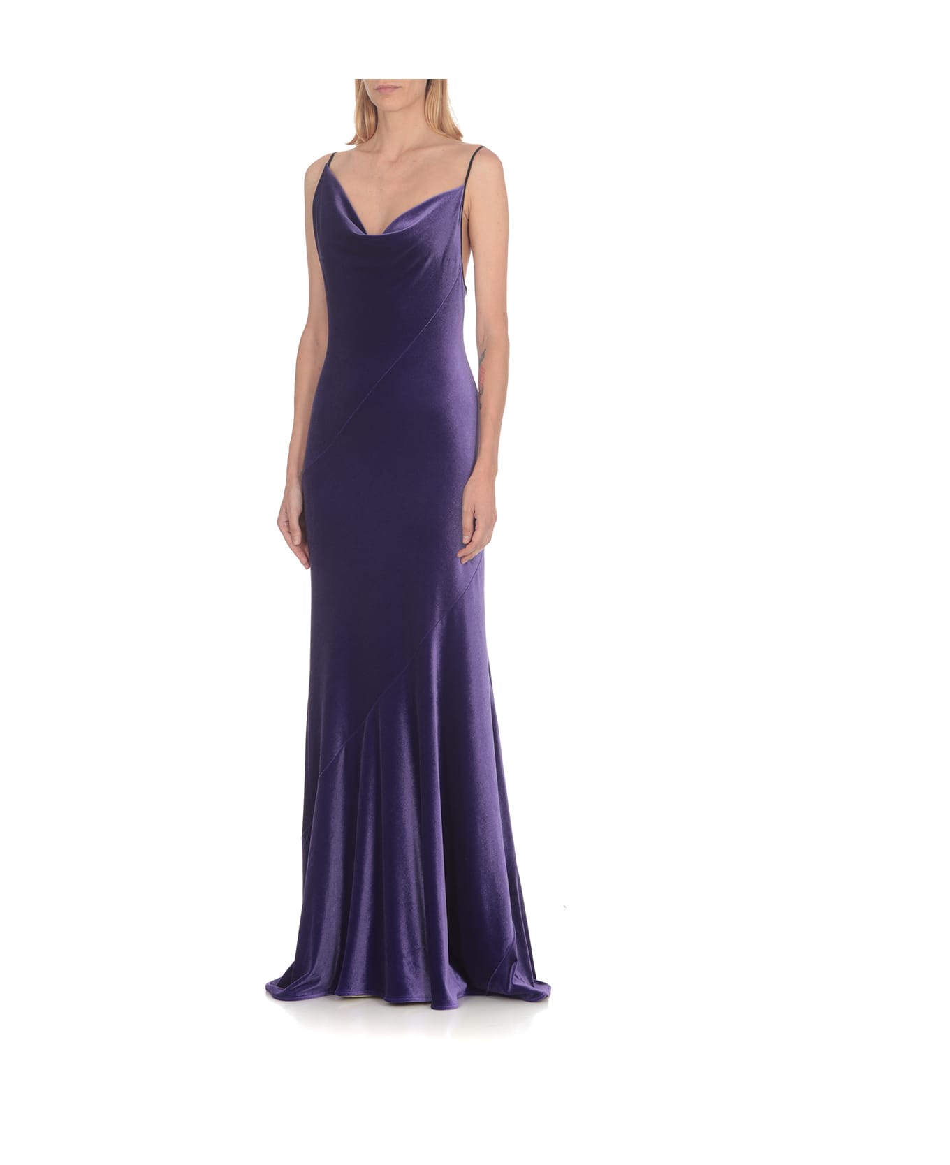Philosophy di Lorenzo Serafini Stretch Velvet Dress - Purple