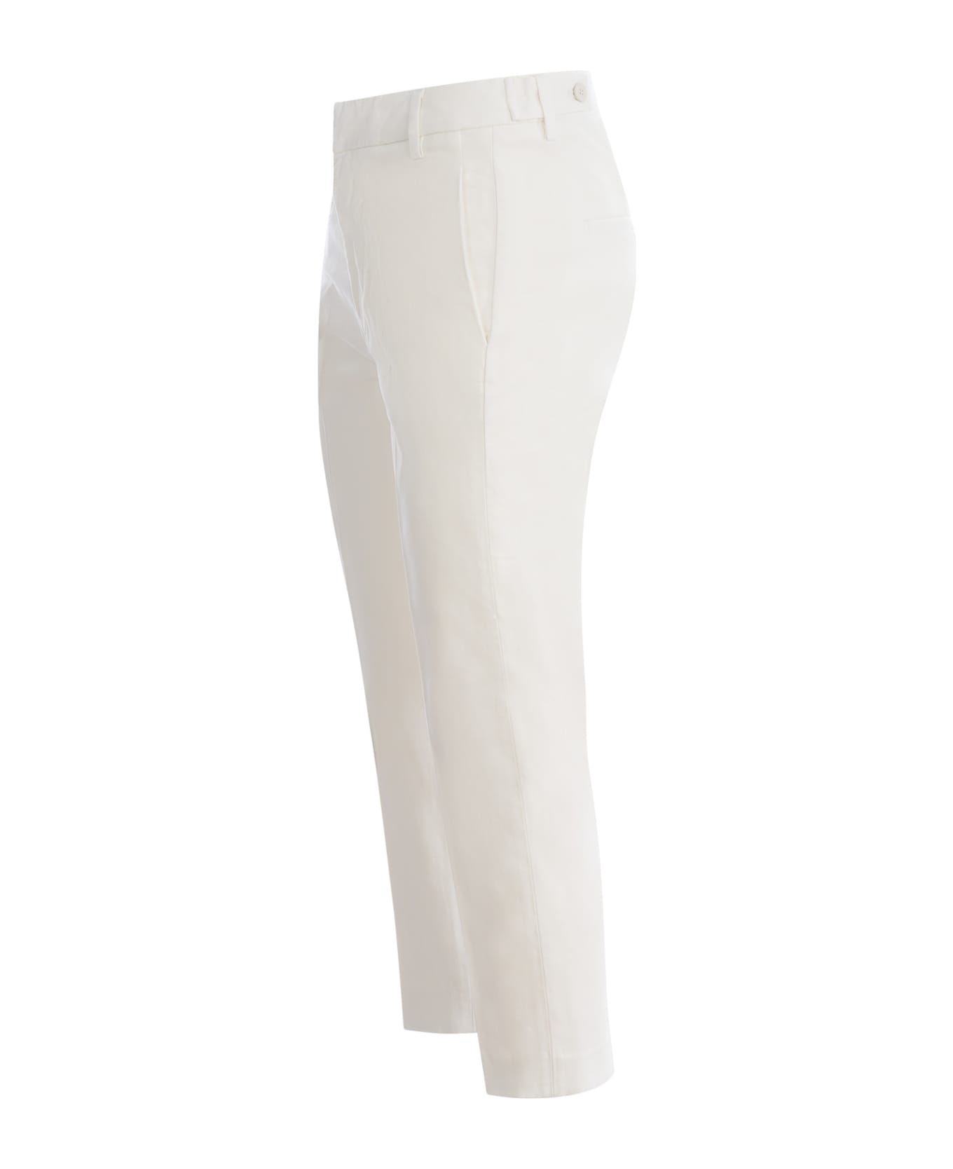 Dondup Trousers Dondup "ariel" In Stretch Cotton - Bianco