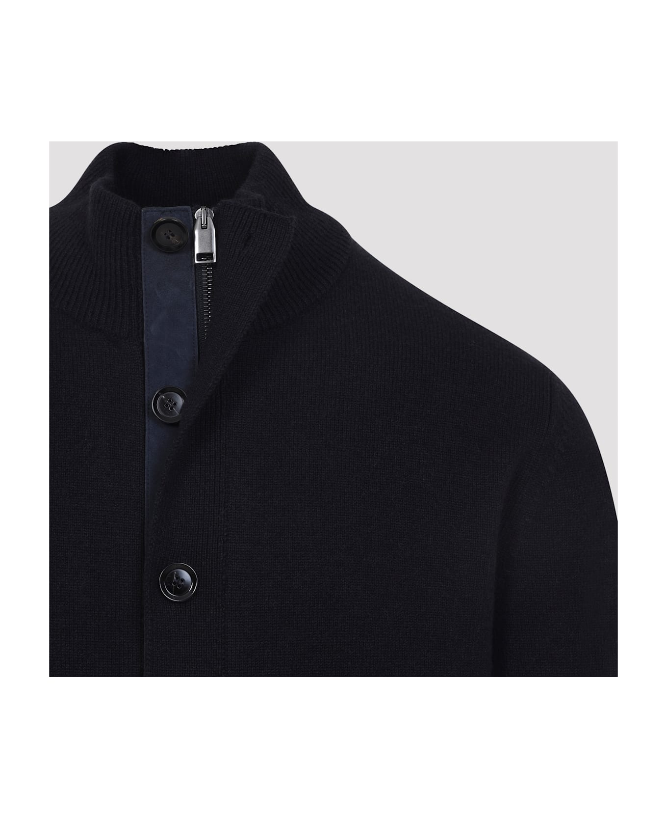 Brioni Cashmere Zip Blouson - Midnight Blue