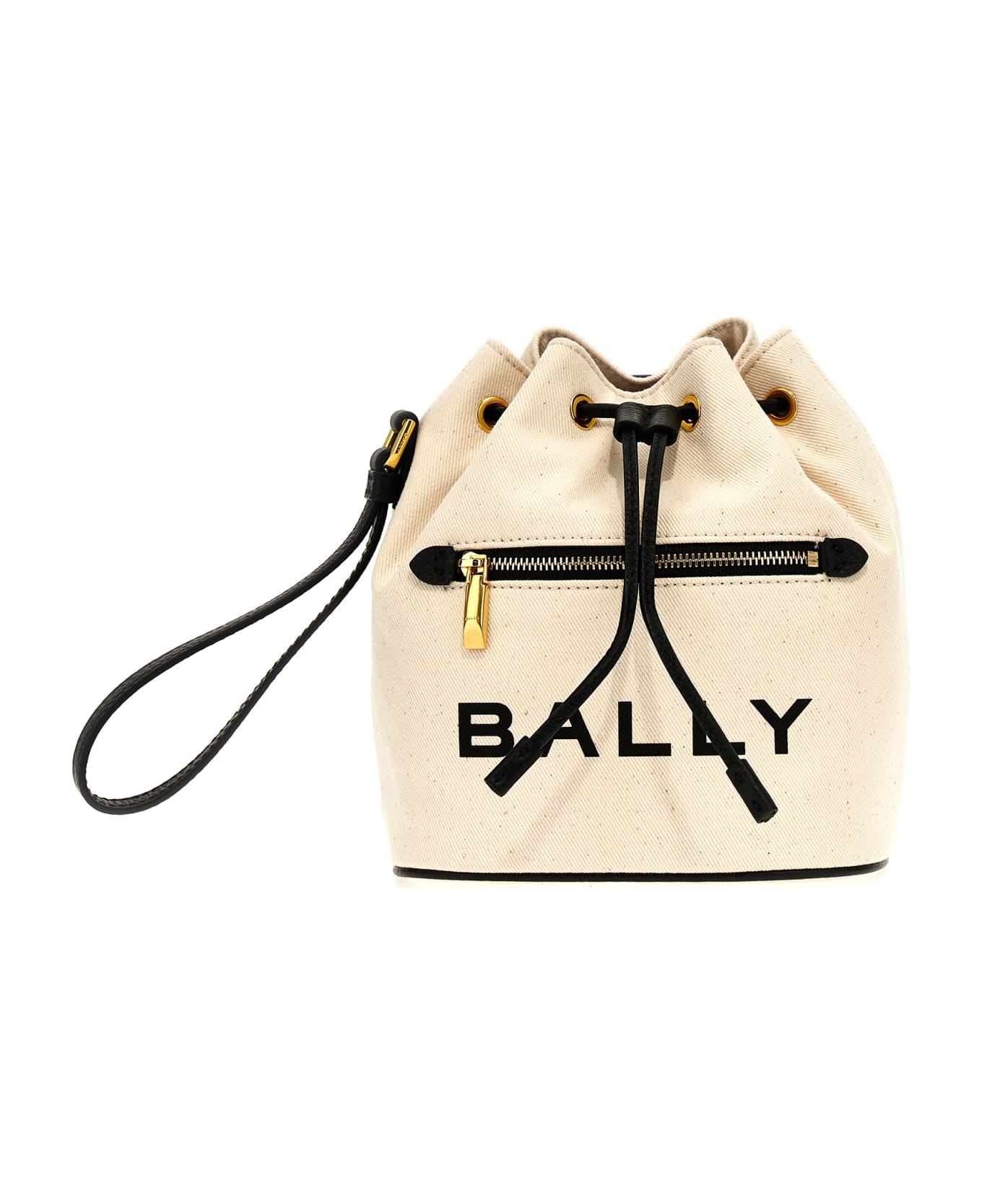 Bally 'bar Mini' Bucket Bag - White/Black