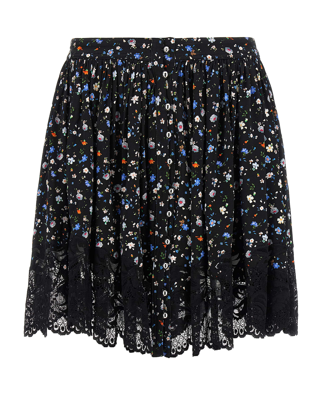Paco Rabanne Floral Lace Skirt - Black  