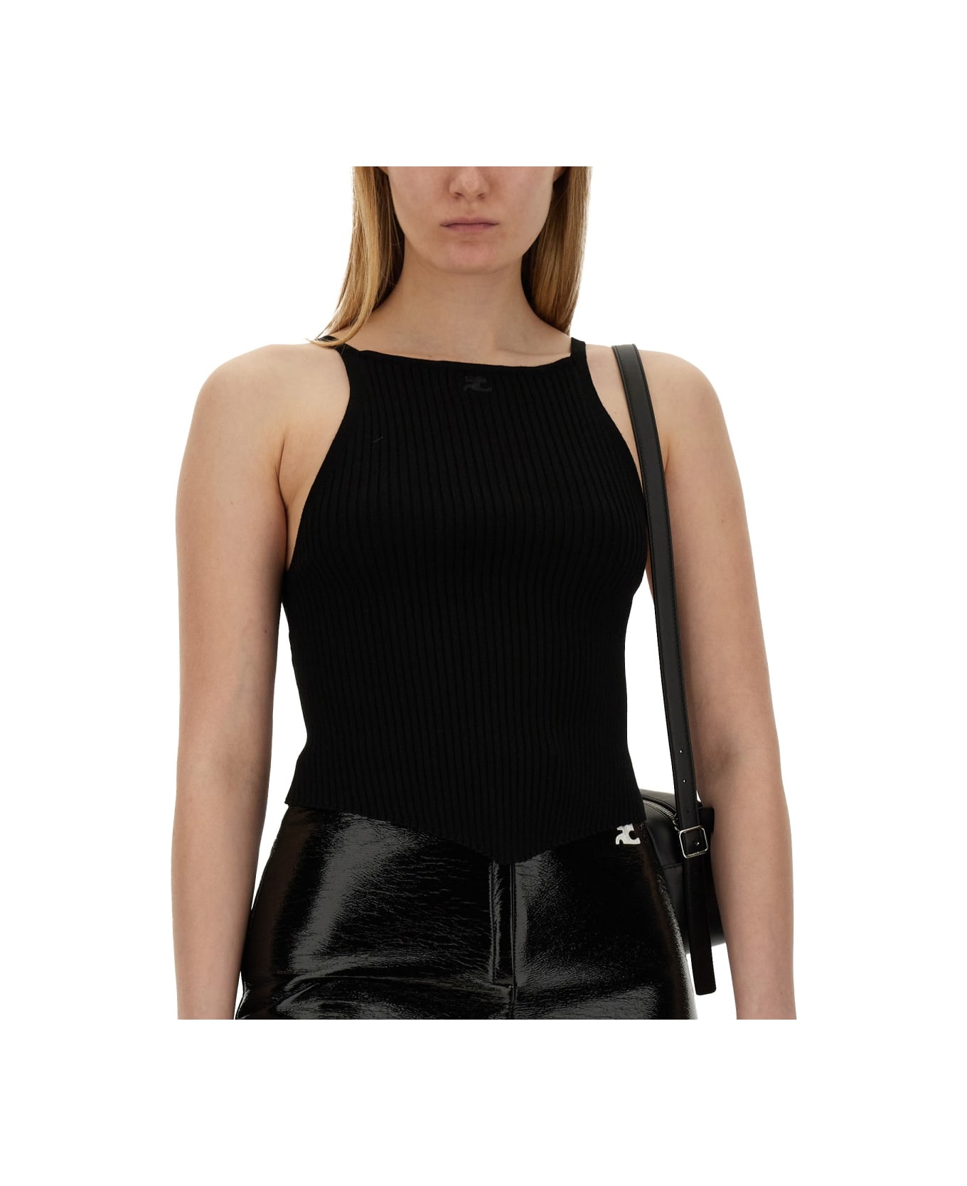 Courrèges Tops With Logo - BLACK