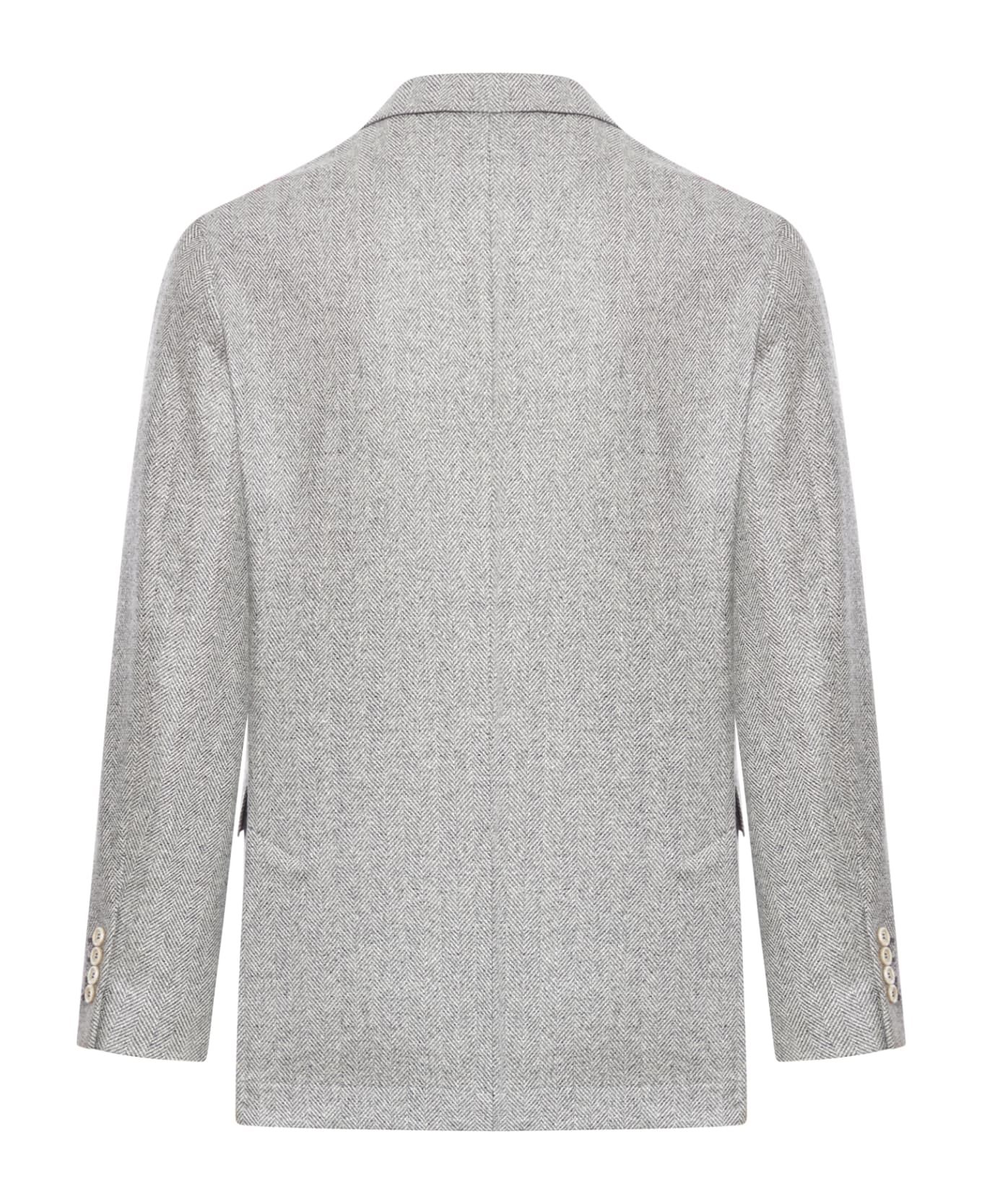 Brunello Cucinelli Herringbone Fabric Blazer - Grey