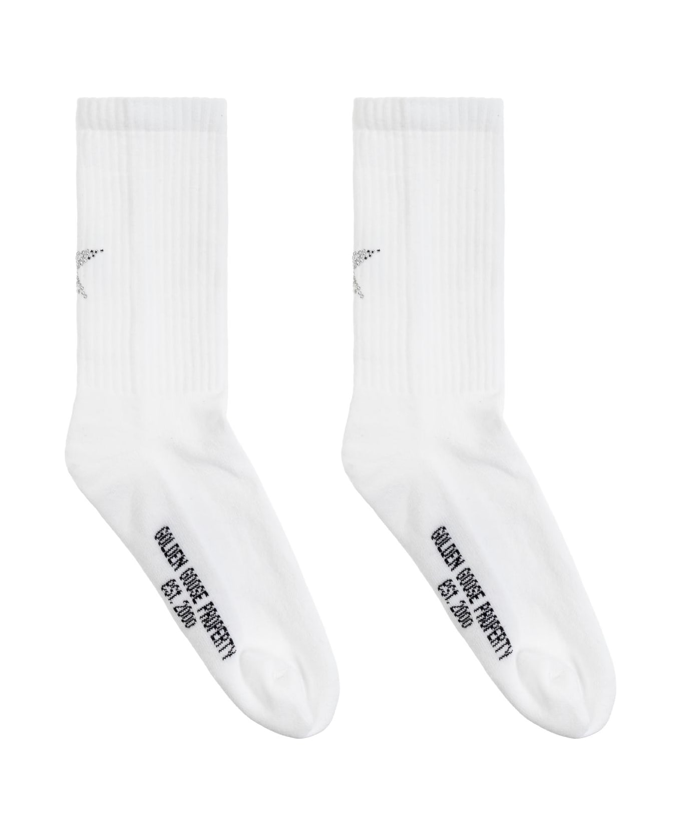 Golden Goose Socks With Logo - Bianco