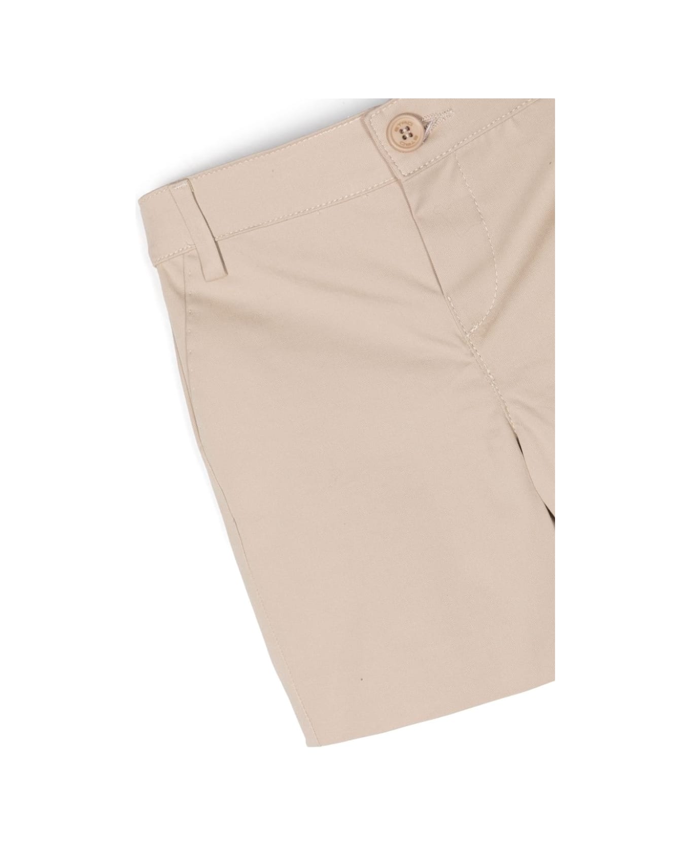 Etro Beige Twill Shorts With Embroidery - Brown