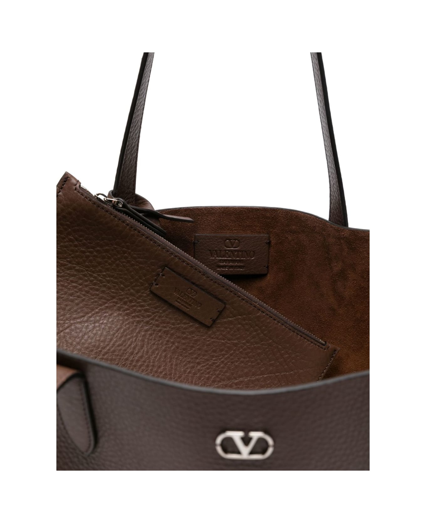 Valentino Garavani Nellcote Medium Leather Tote - Brown