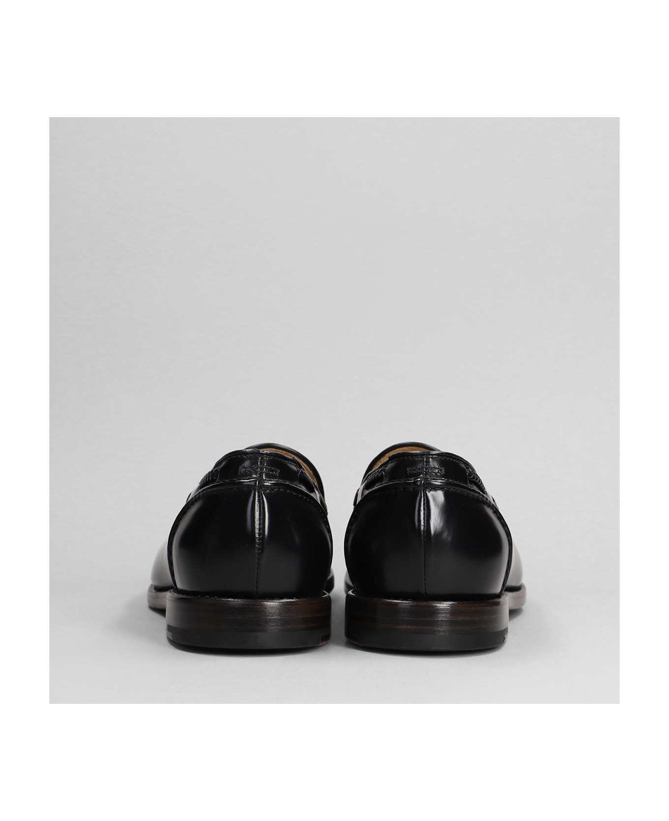 Premiata Loafers In Black Leather - black ローファー＆デッキシューズ