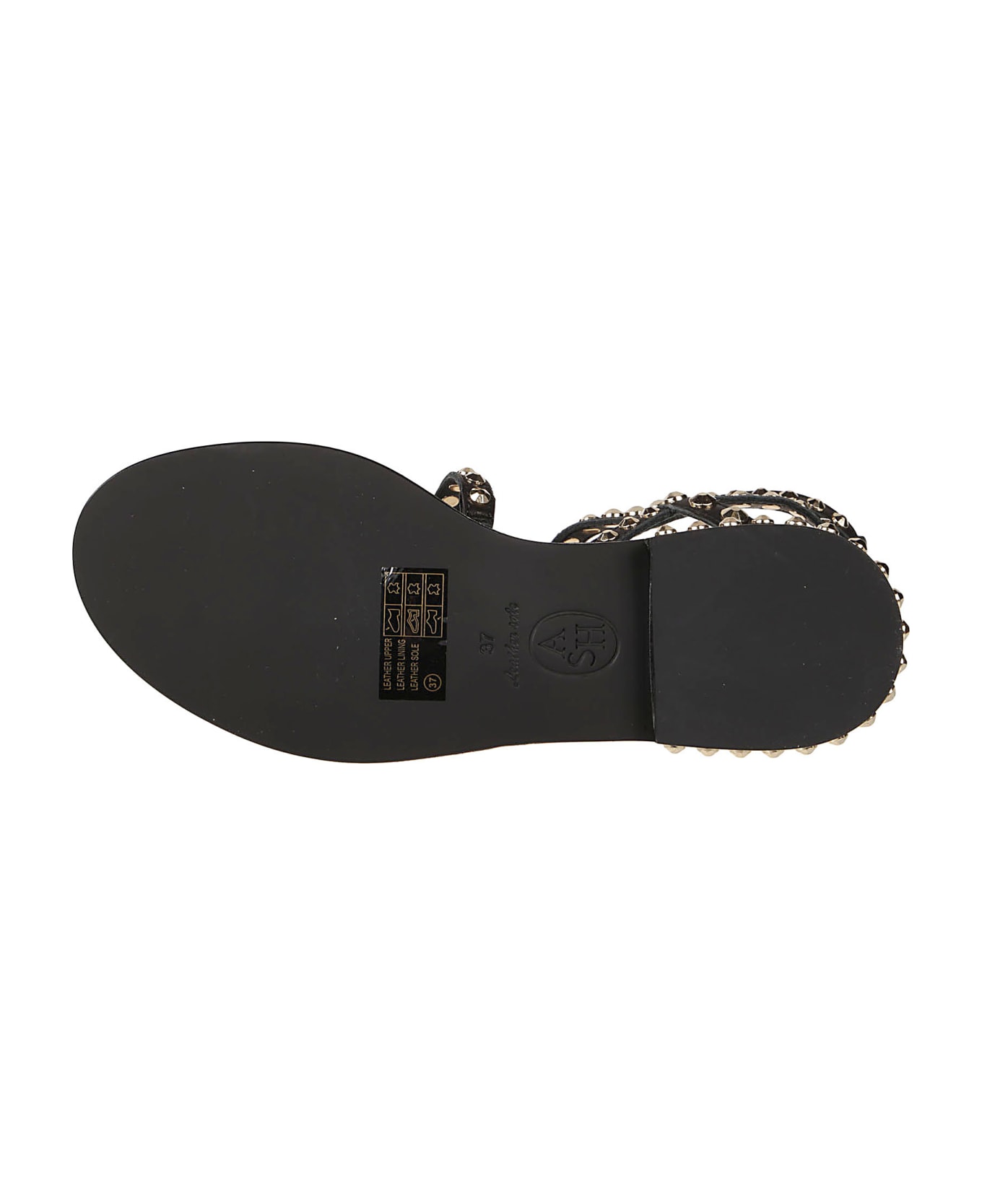 Ash Flat Sandals Precious01 - Black/ariel
