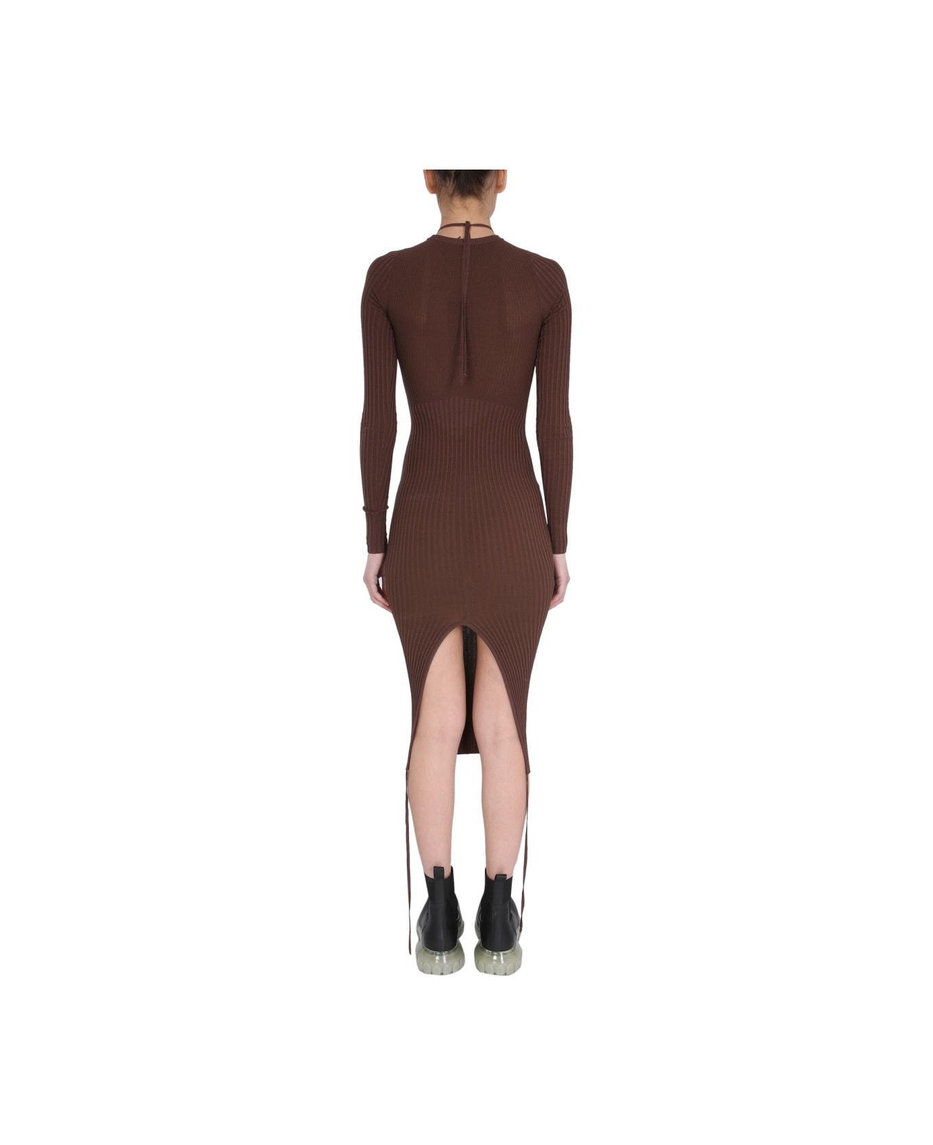 ANDREĀDAMO Dress With Cut Out Detail - BROWN