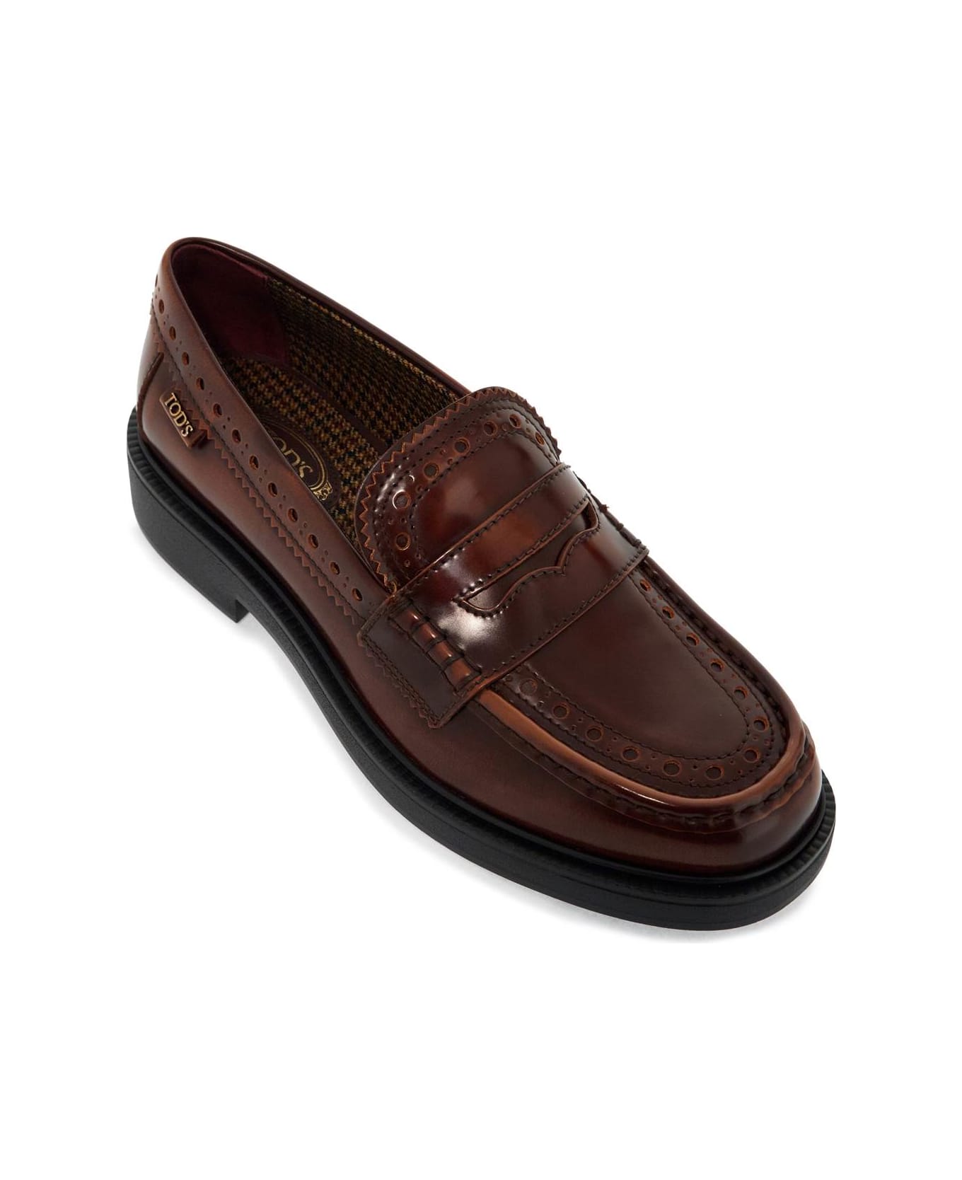 Tod's Leather Brogue Loafers - CUOIO SCURO (Brown)