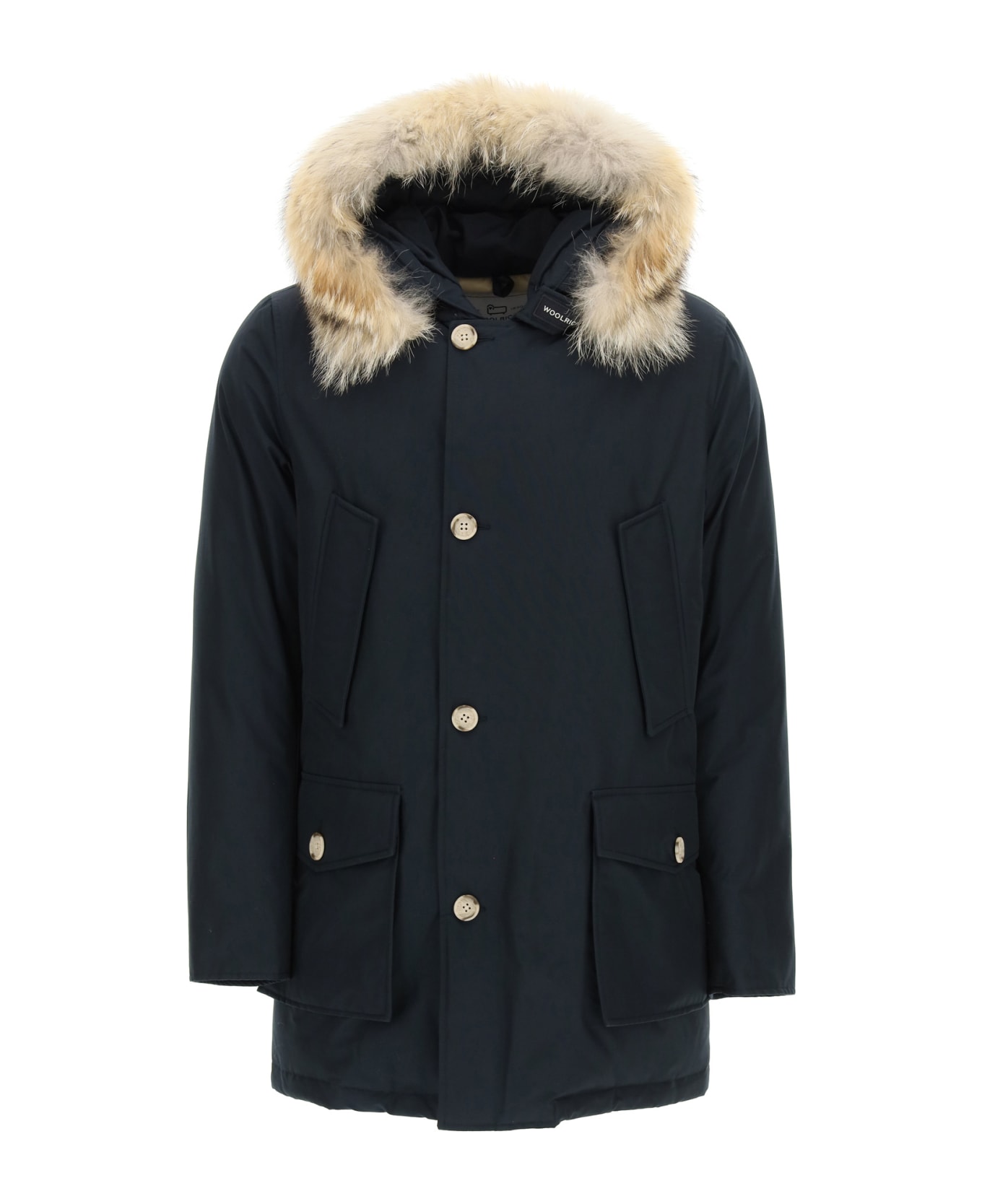 Woolrich Artic Df Parka With Coyote Fur - Mlb Melton Blue