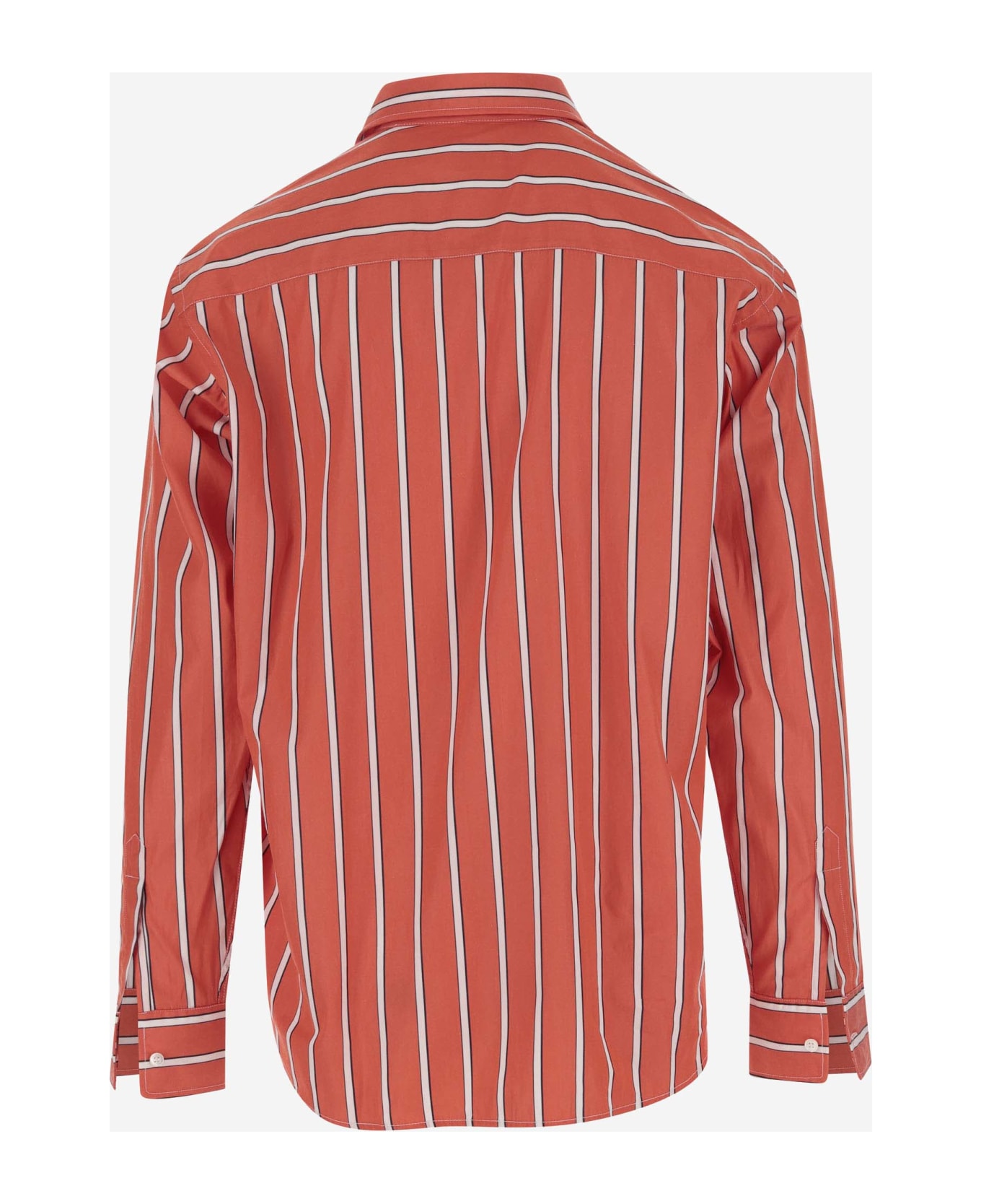 Aspesi Cotton Shirt With Striped Pattern - Red