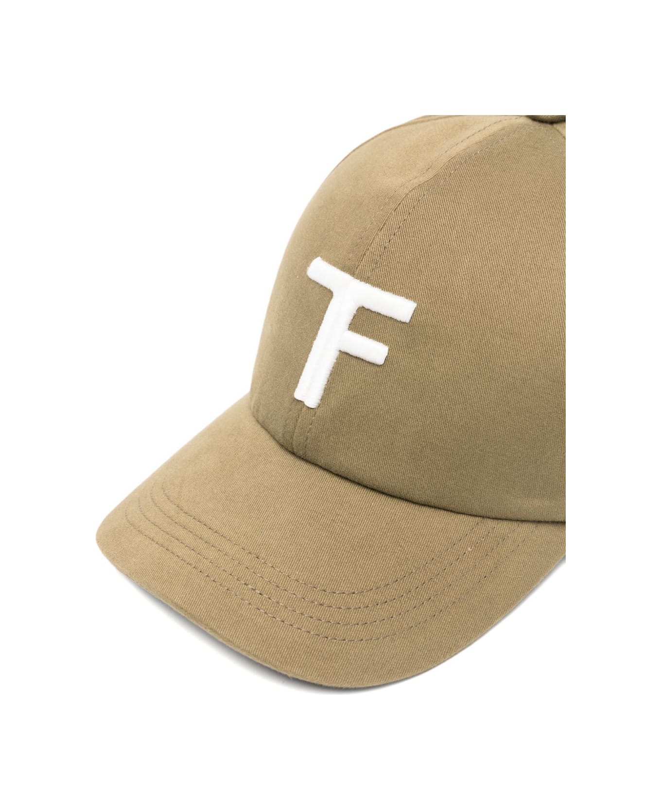 Tom Ford Logo Canvas Baseball Cap - Kaki
