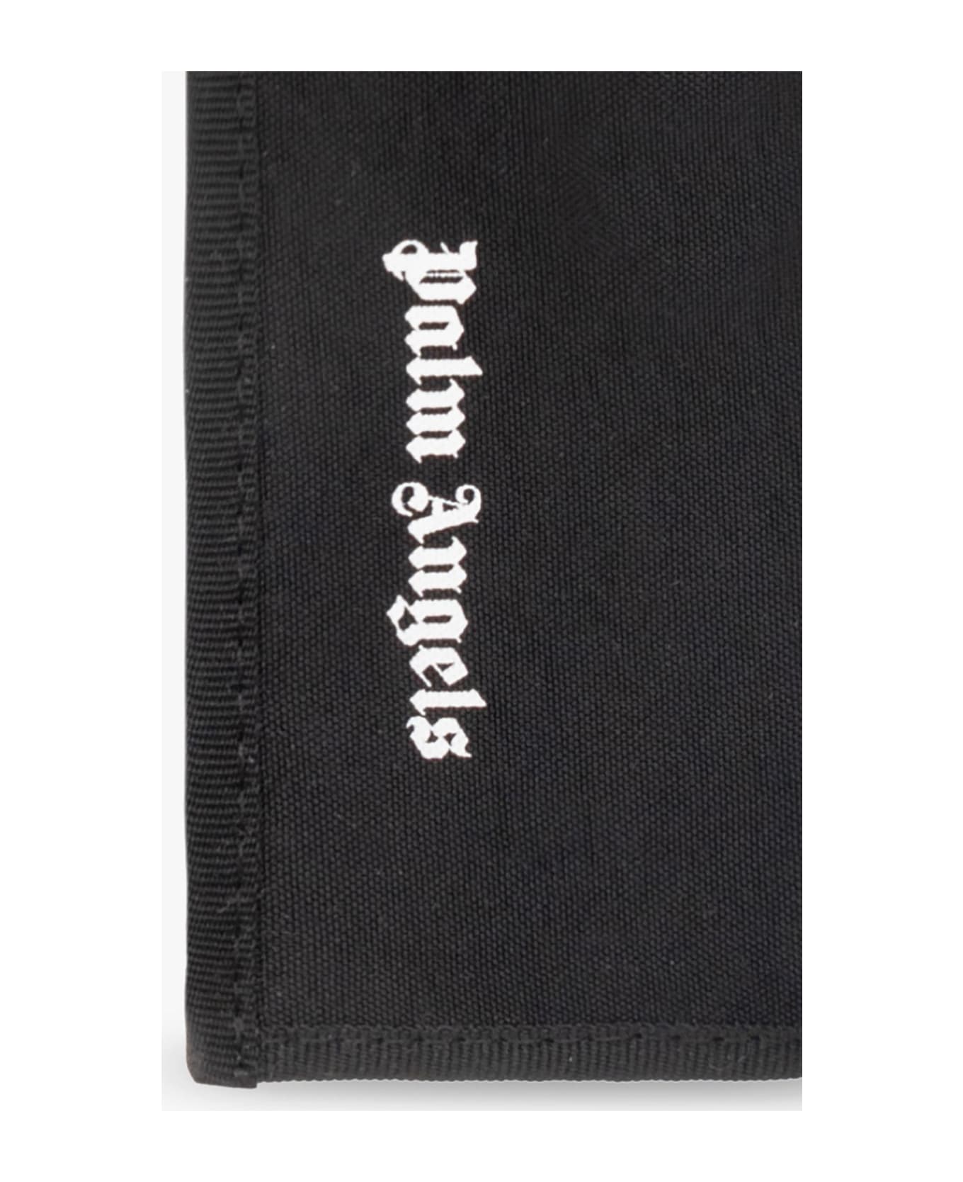 Palm Angels Logo Printed Strapped Wallet - Black White